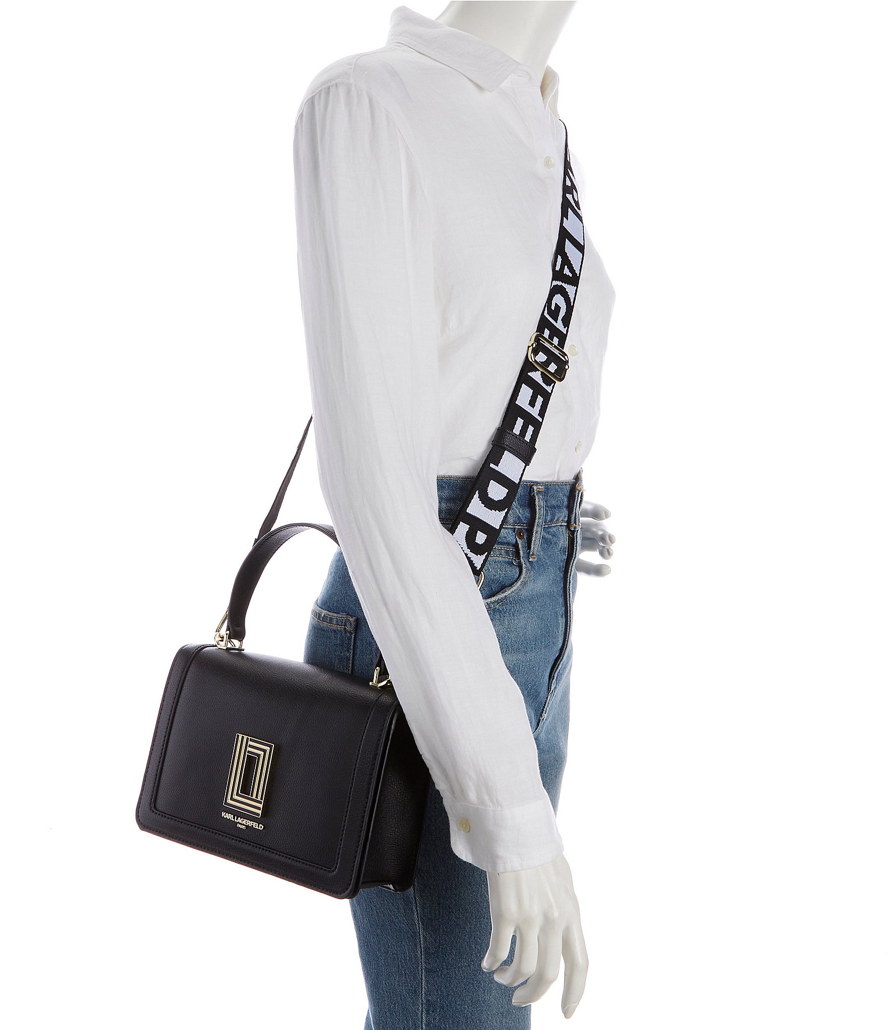 KARL LAGERFELD PARIS Simone Signature Strap Crossbody Bag