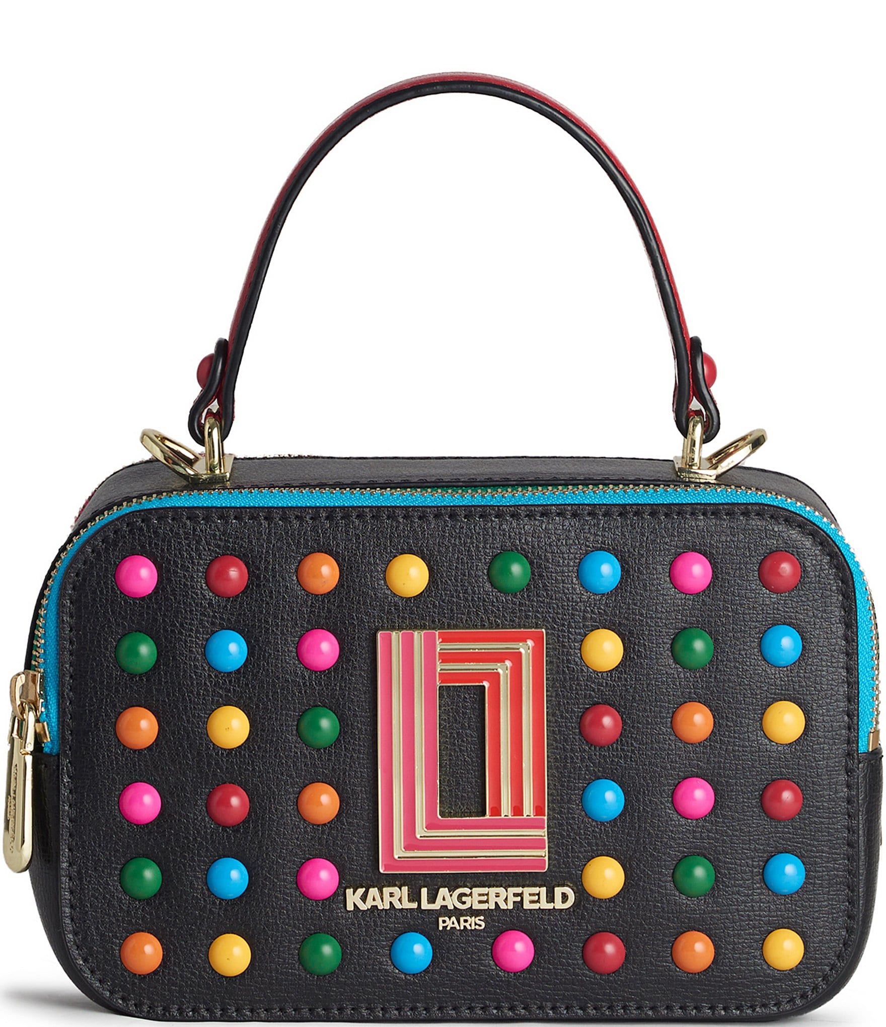 Karl Lagerfeld, Bags, Karl Lagerfeld Agyness Leather Shoulder Bag Rainbow