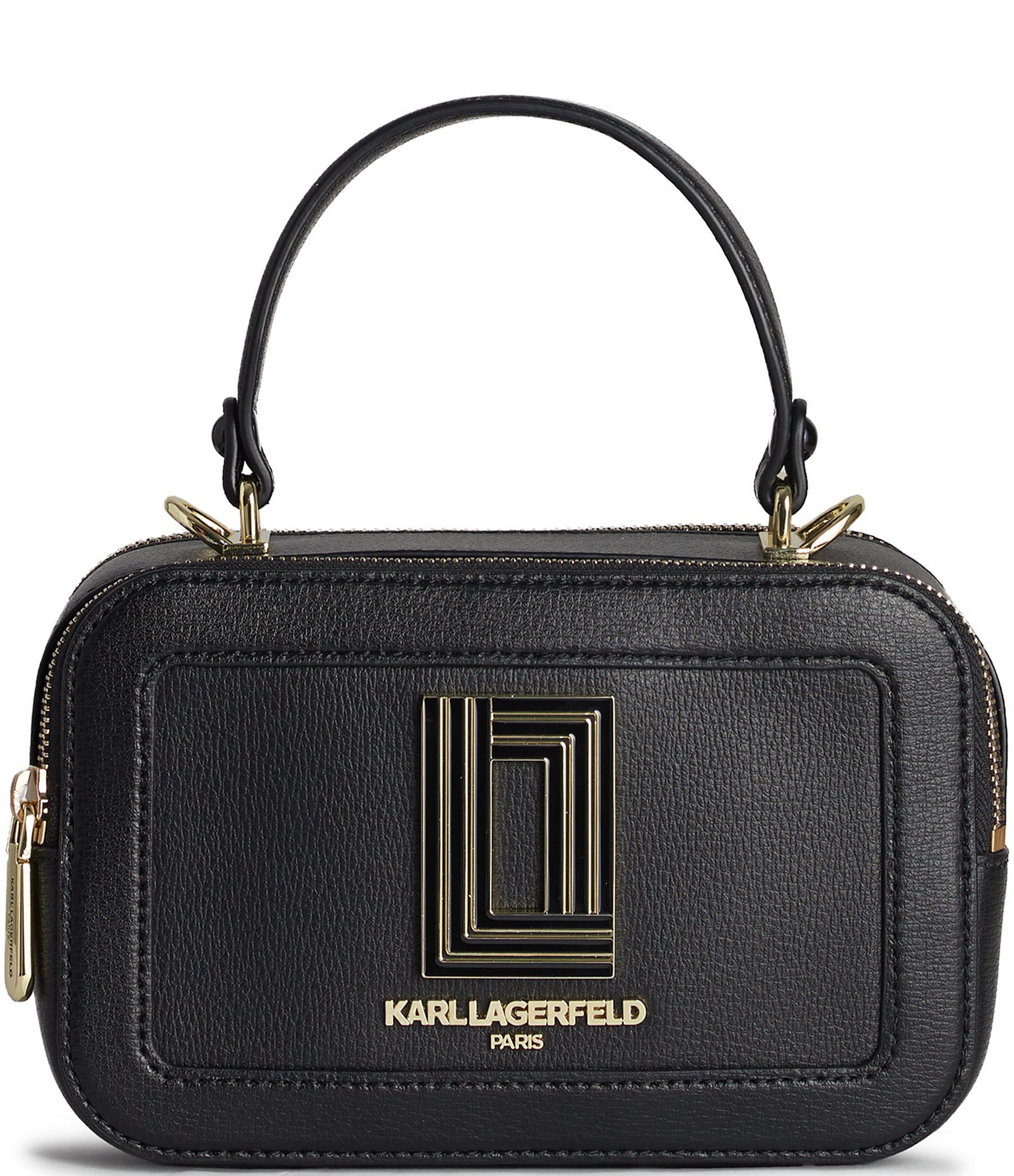 Karl Lagerfeld Paris Simone Leather Crossbody Bag - Black