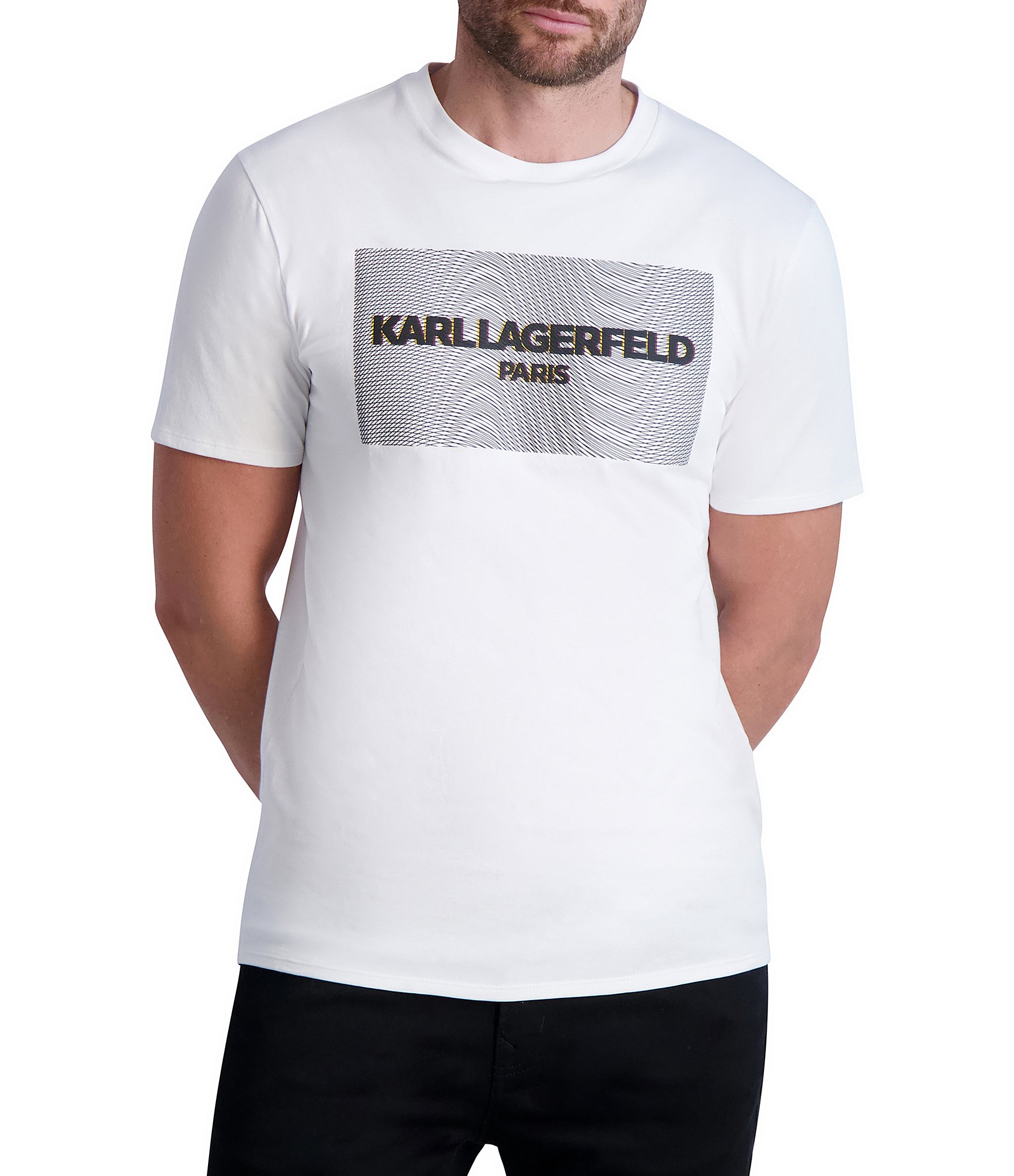 Karl Lagerfeld Paris Square Swirl Logo Short-Sleeve T-Shirt | Dillard's