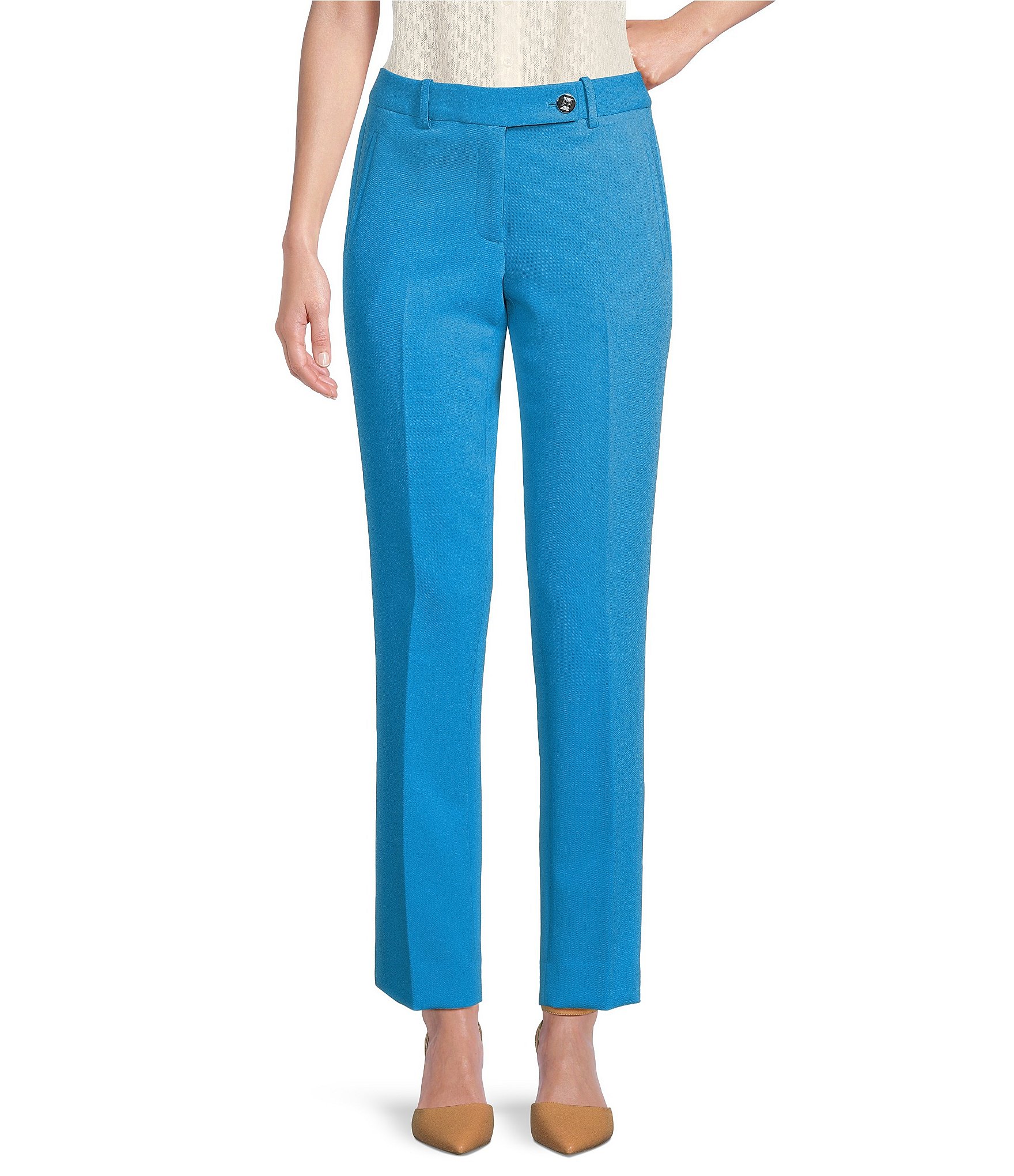 KARL LAGERFELD PARIS Stretch Slim Leg Coordinating Ankle Pants | Dillard's