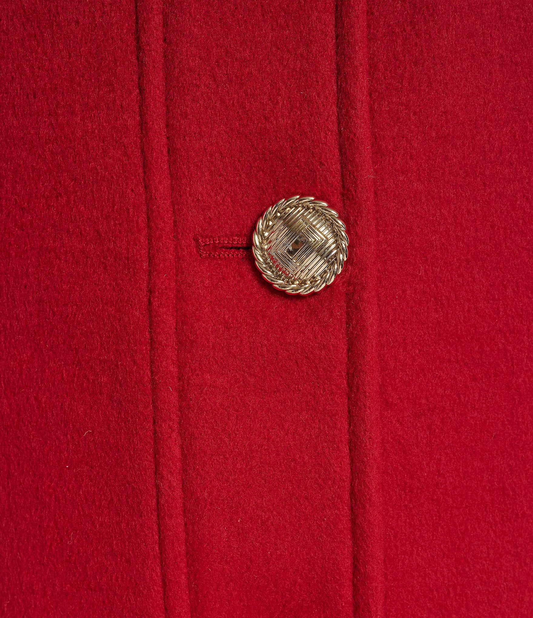 KARL LAGERFELD PARIS Wool Blend Stand Collar Button Front Single Breasted Coat