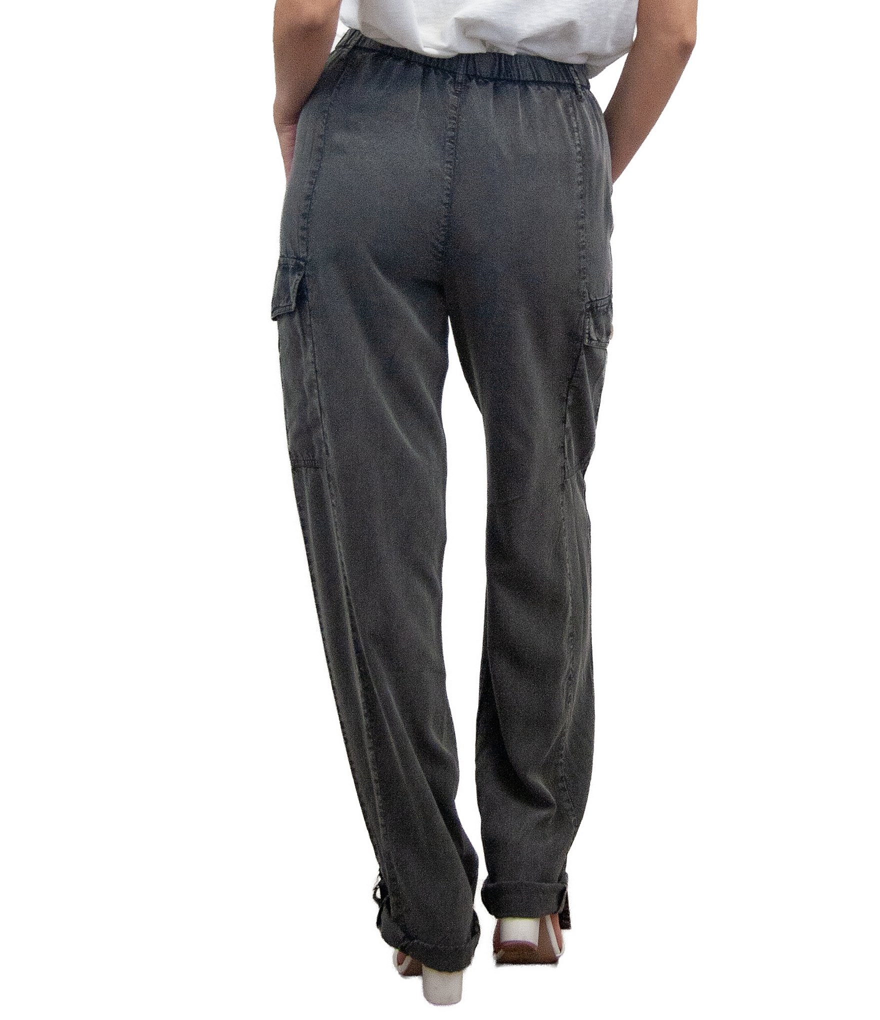 Karyn Seo Dalton Woven Twill Flat Front Cargo Pants
