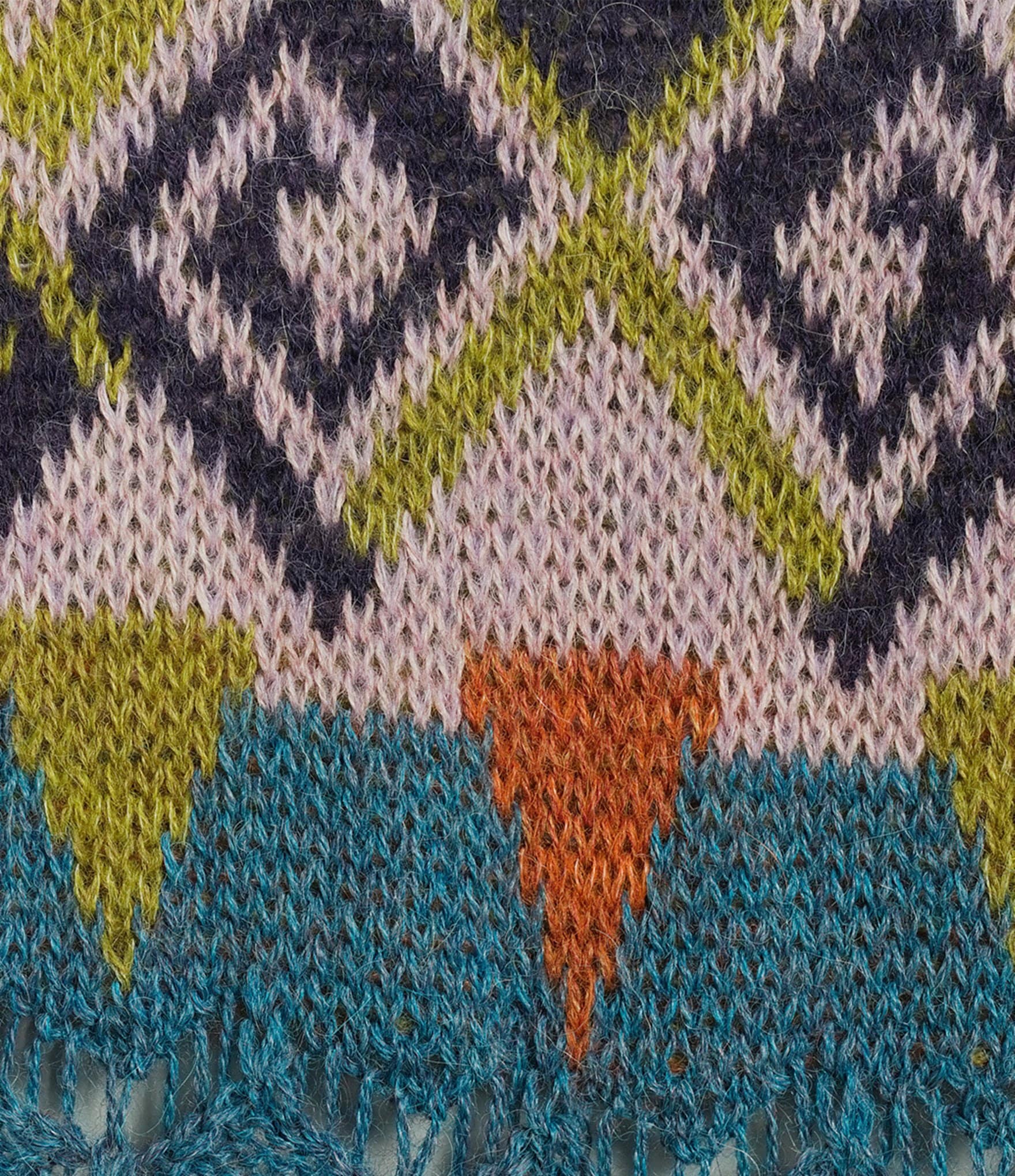 Karyn Seo Wool Blend Benita Bohemian Abstract Geometric Long Sleeve Open Front Cardigan