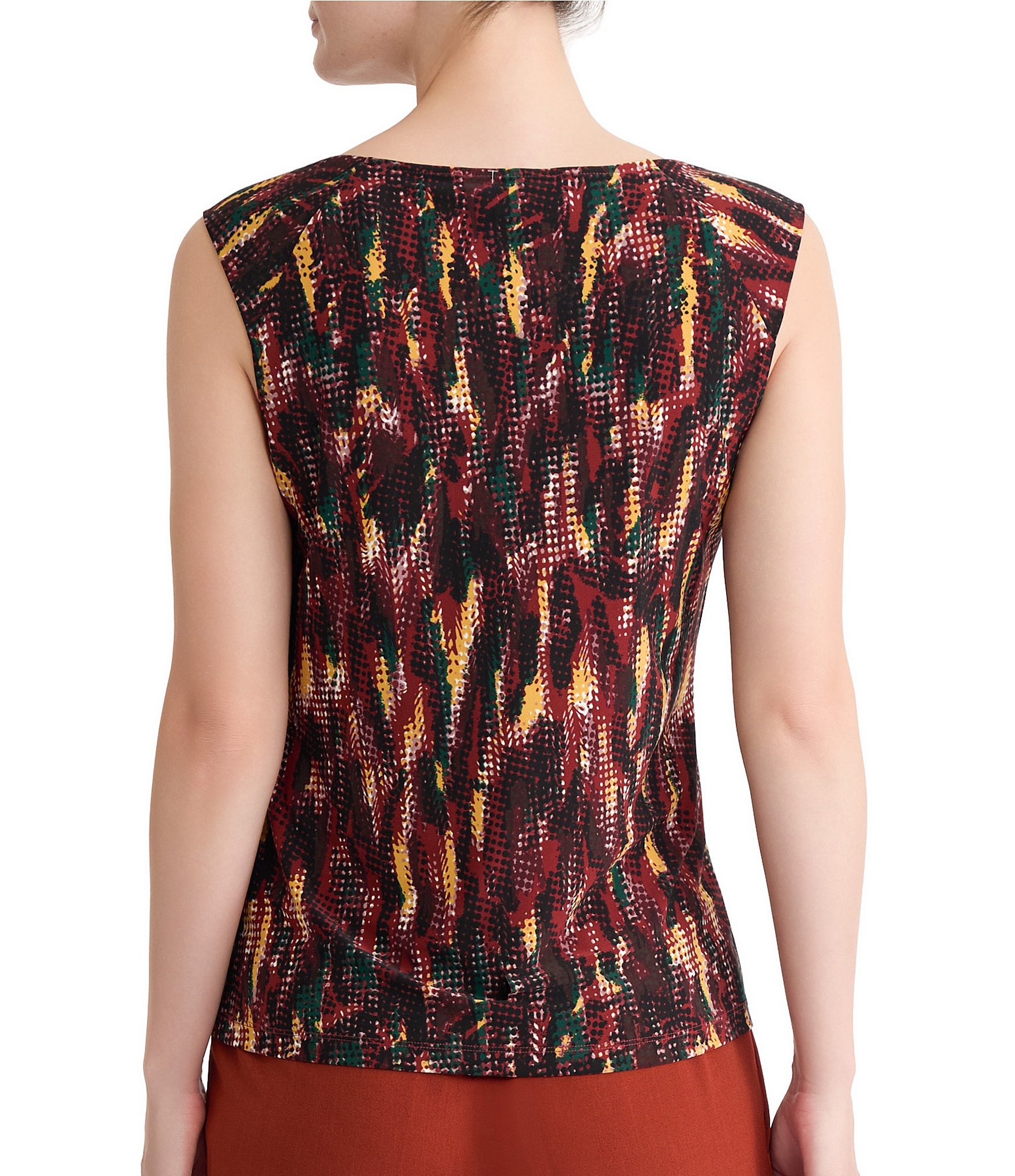 Kasper Cap Sleeve Jersey Blouse