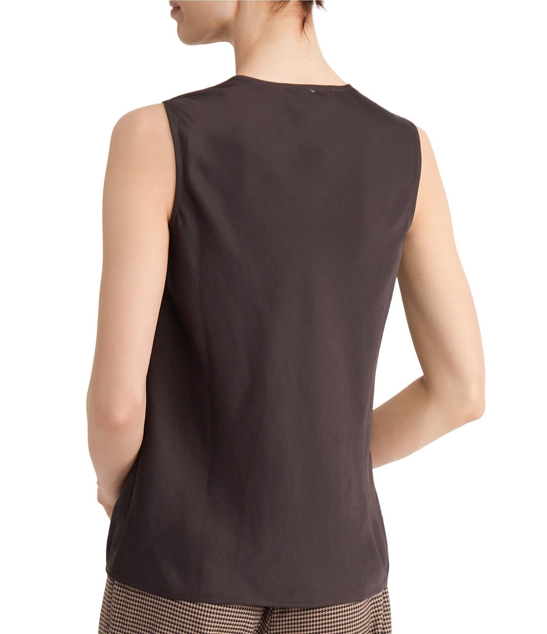 Kasper Drape Neck Textured Charmeuse Blouse