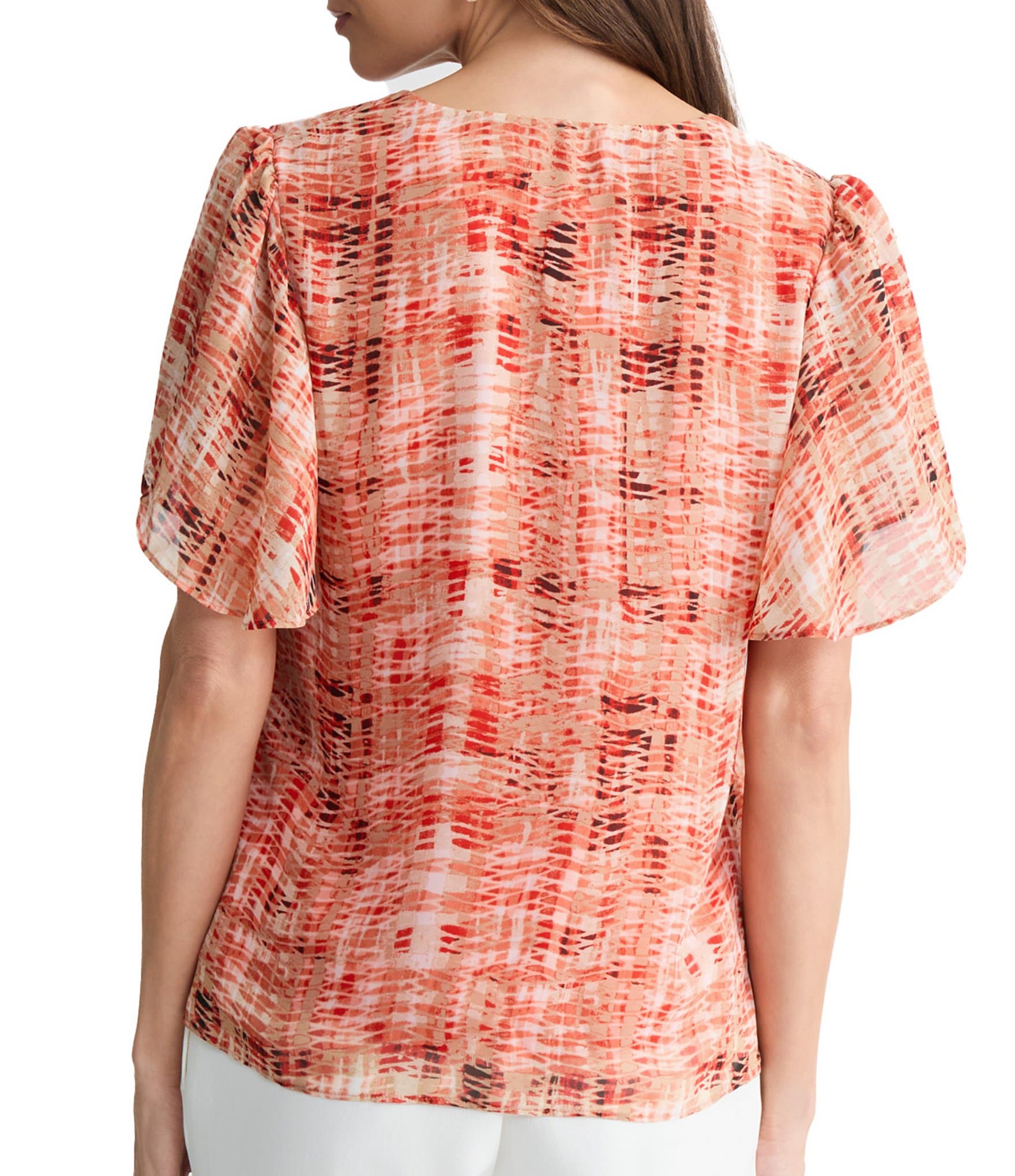 Kasper Flutter Sleeve Blouse