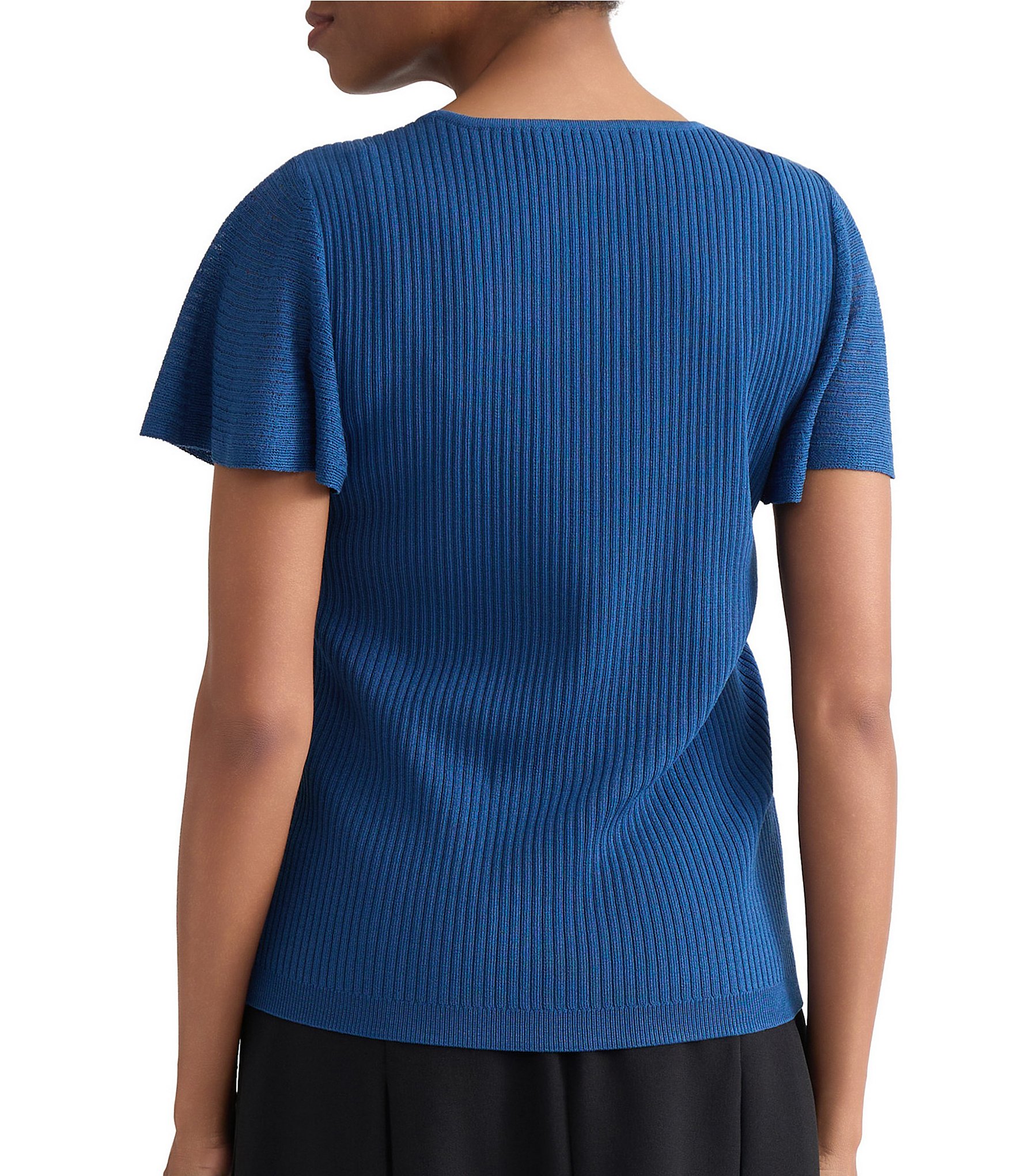 Kasper Flutter Sleeve Sweater Top