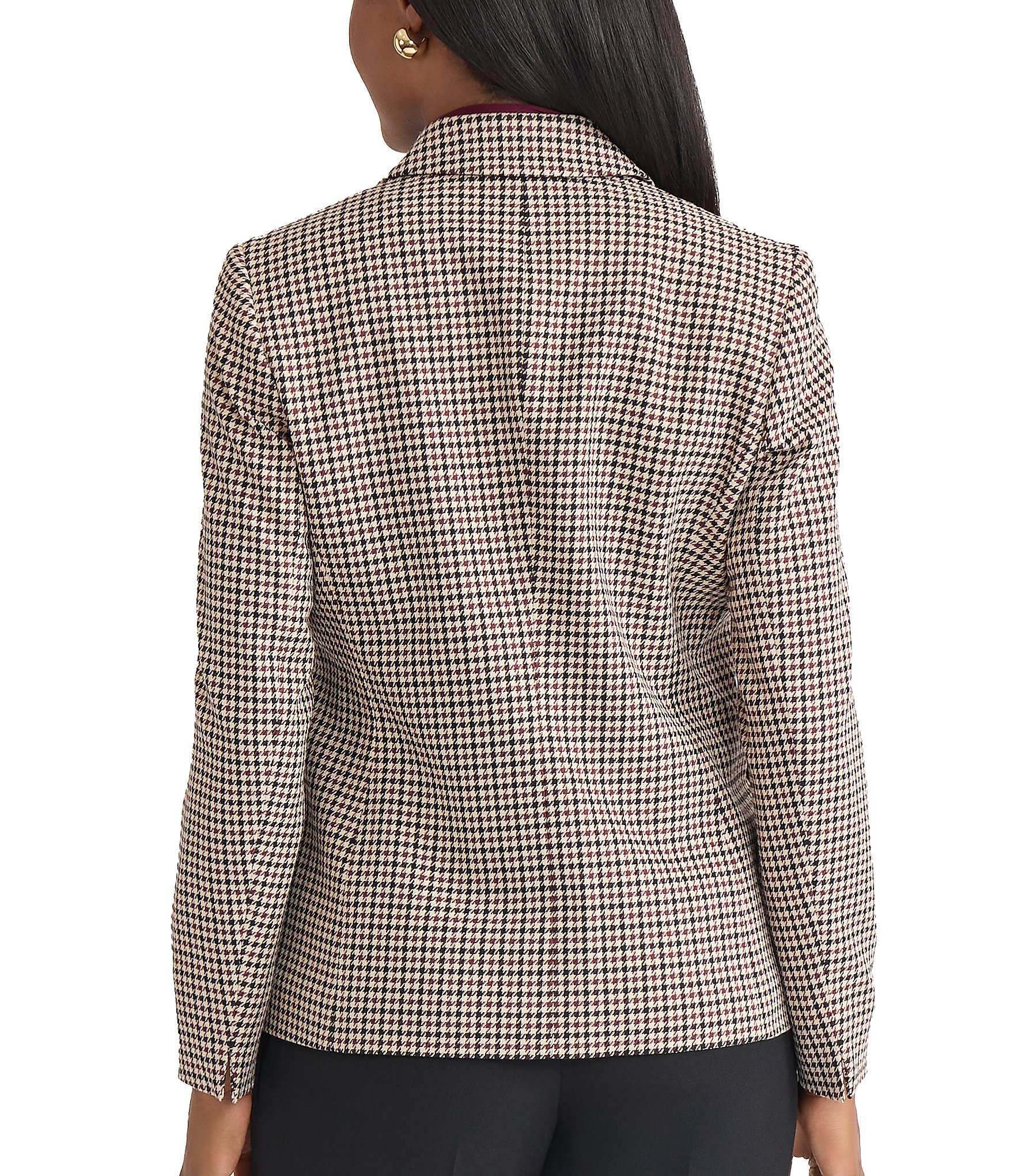 Kasper One Button Notch Collar Long Sleeve Jacket