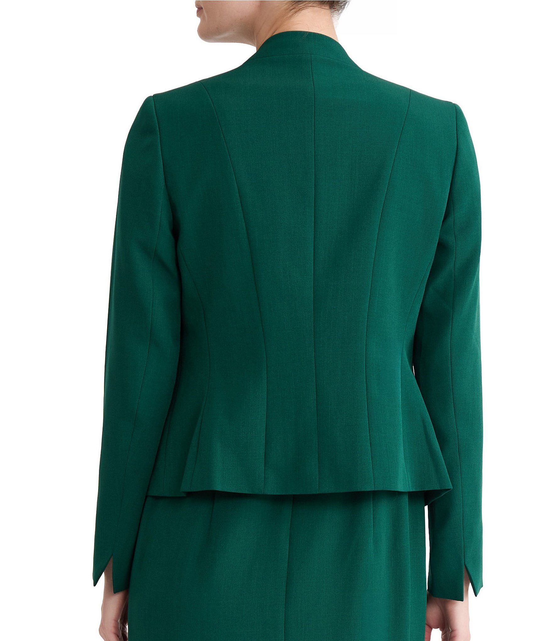 Kasper Open Front Crepe Jacket