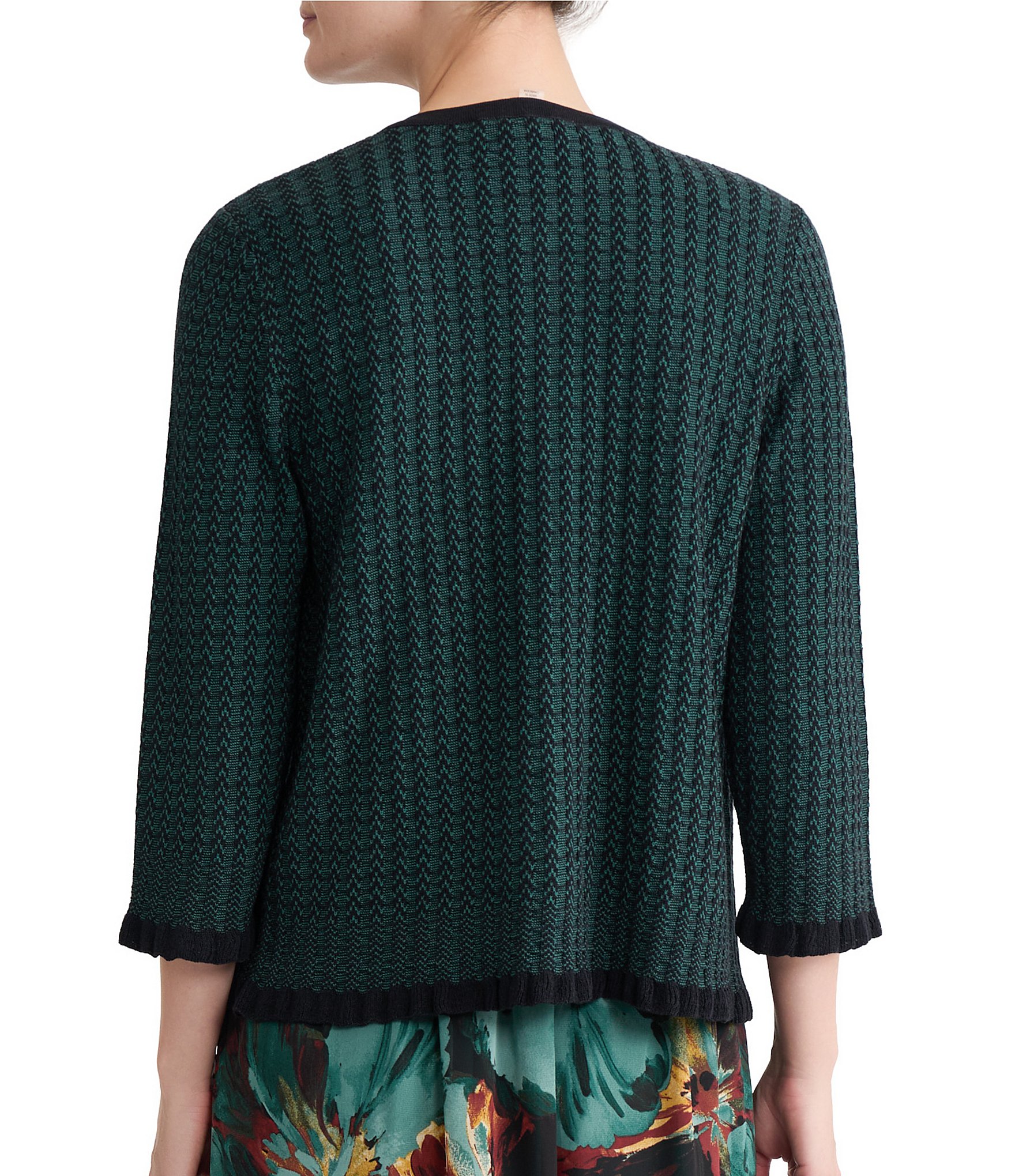 Kasper Petite Long Sleeve Button Front Cardigan