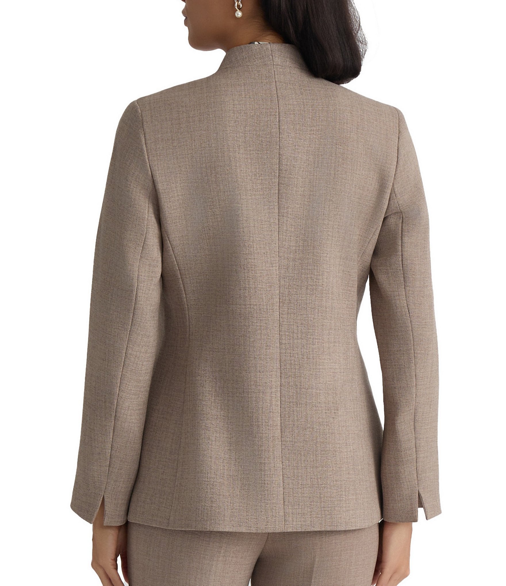 Kasper Petite Size One Button Pebble Crepe Jacket