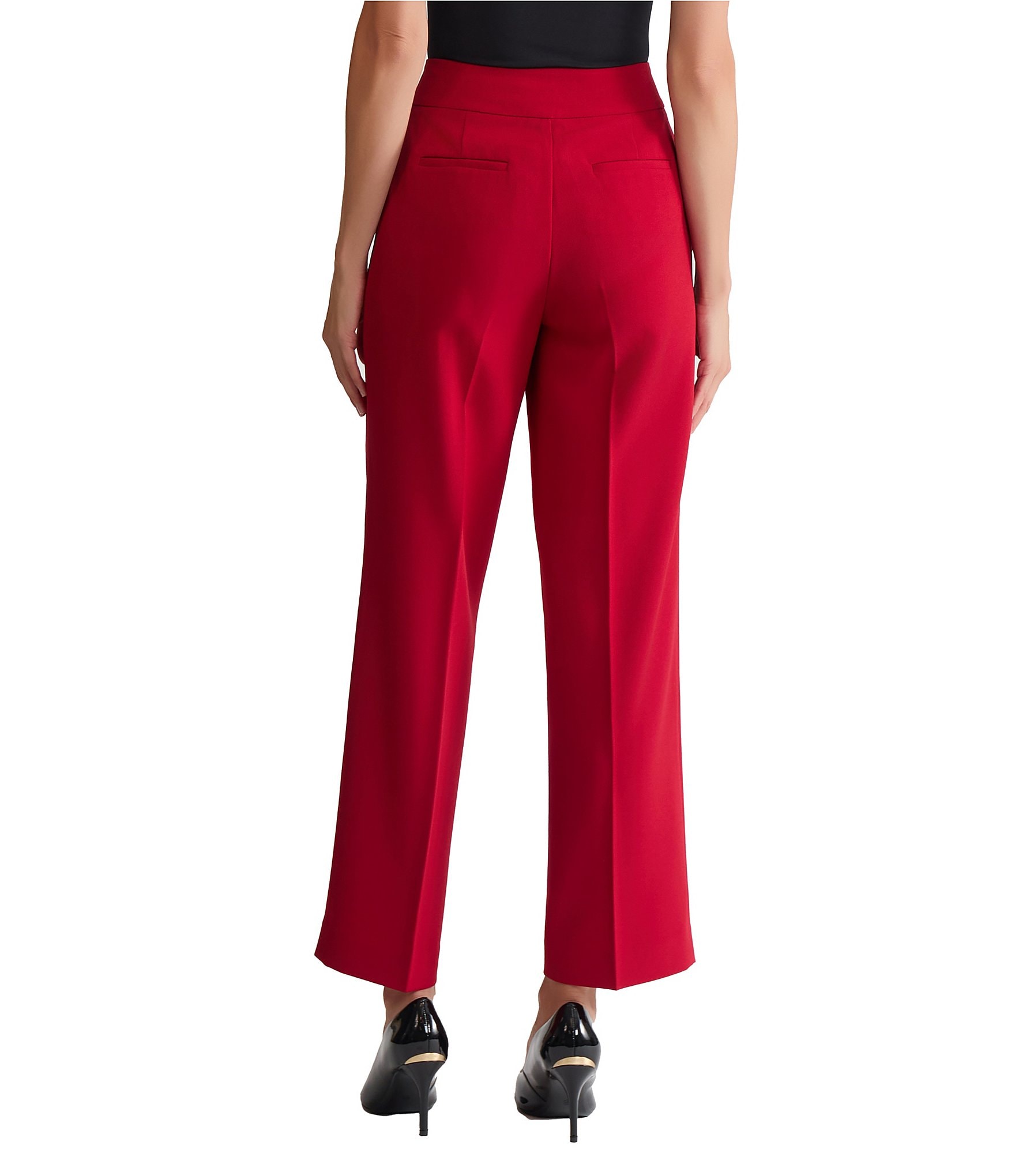 Kasper Petite Size Fly Front Side Pockets Wide Leg Pants