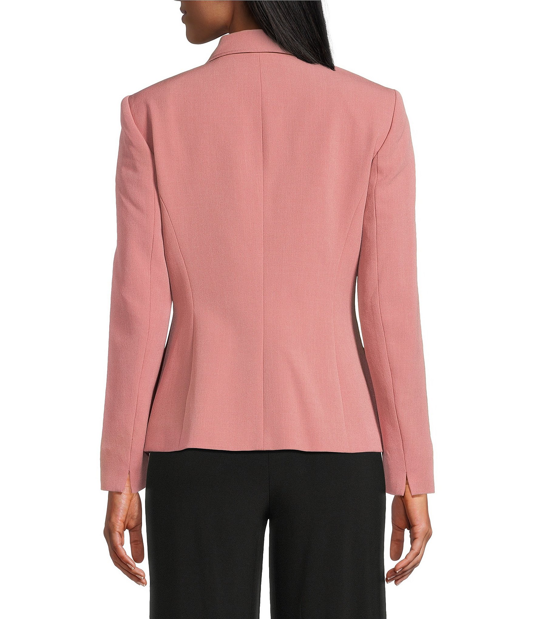 Kasper Petite Size Notch Collar Long Sleeve Crepe Jacket