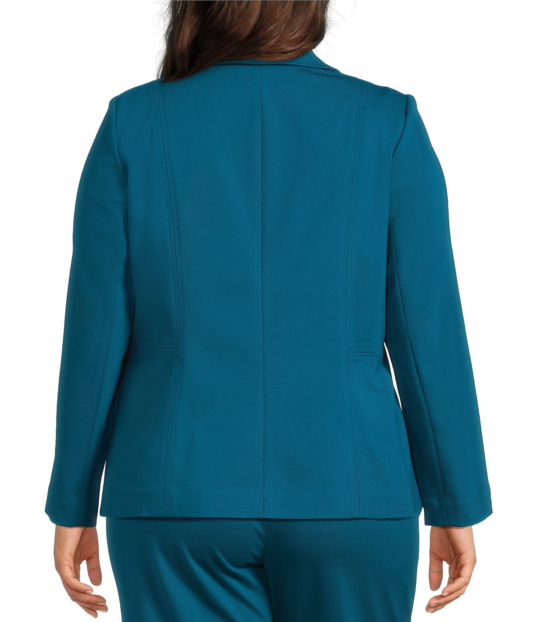 Kasper Plus Long Sleeve One Button Blazer