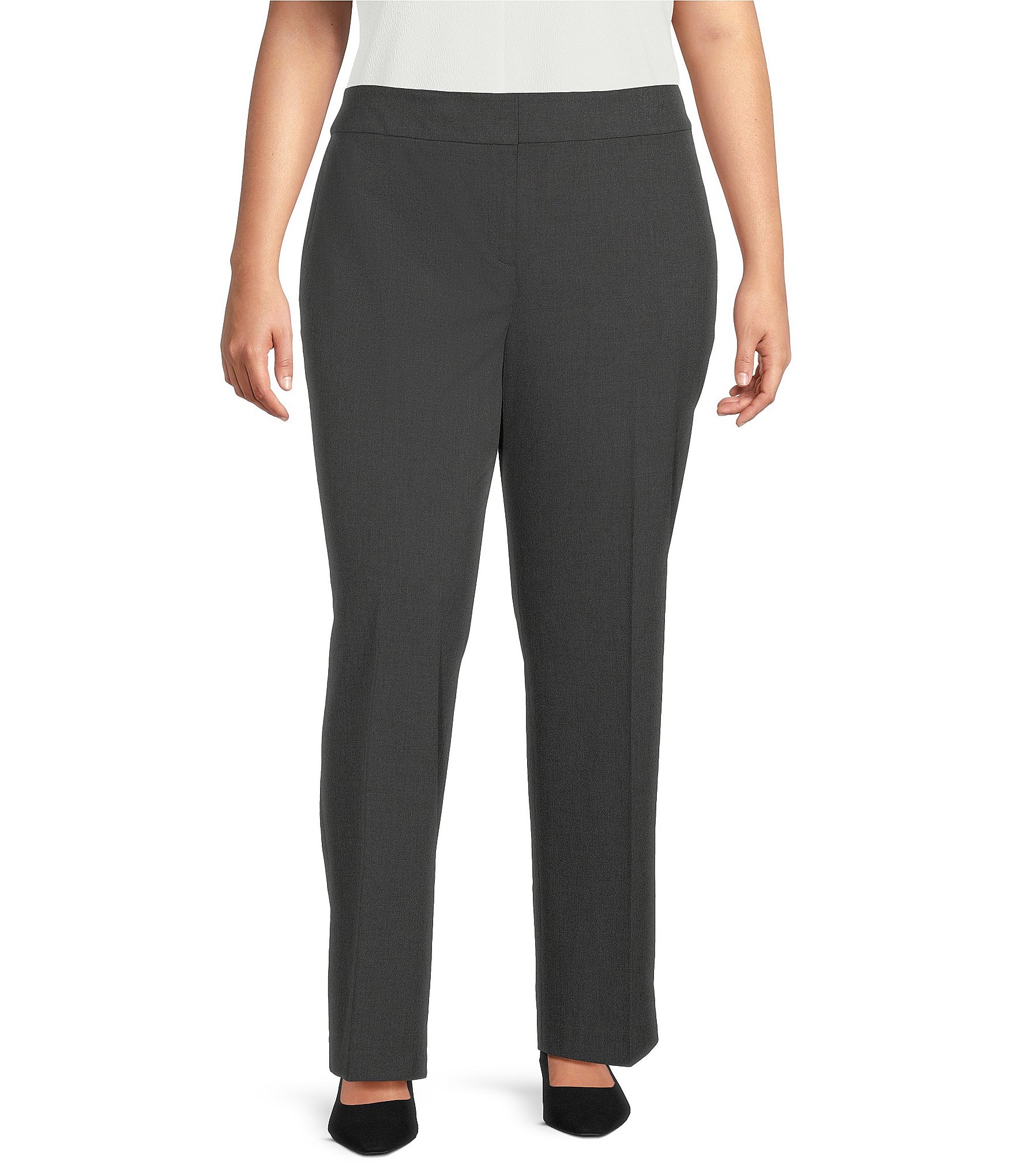 Kasper Plus Size Flat Front Trousers