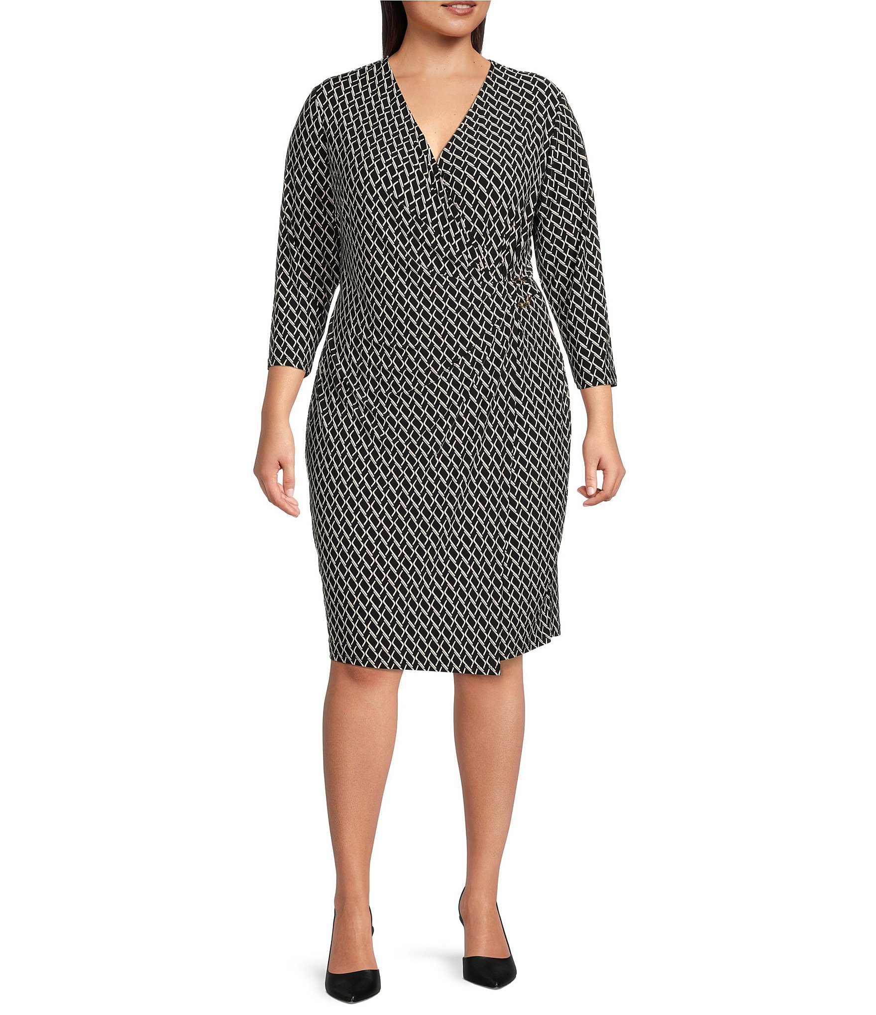 Kasper Plus Size Signature Wrap Dress | Dillard's