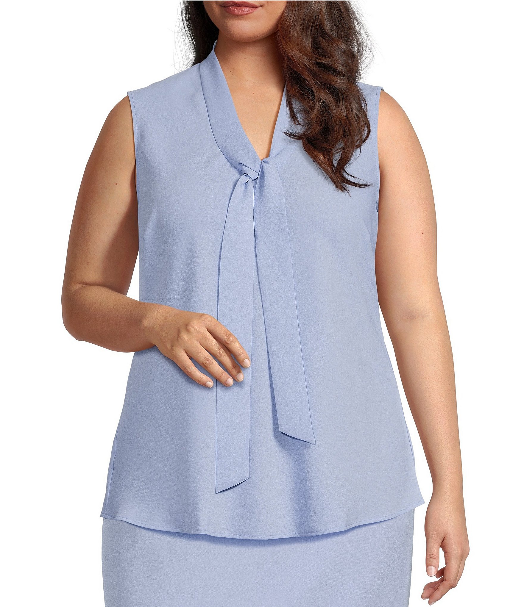 Kasper Plus Size Flat Front High Waisted Extended Tab Coordinating