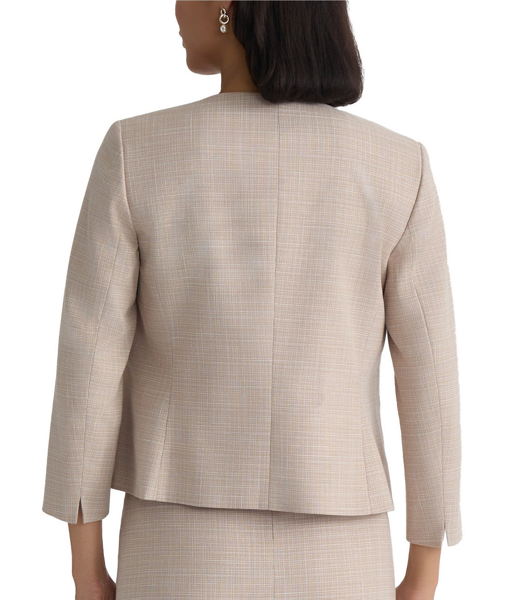 Kasper Seamed Tweed Jacket With Patch Pockets