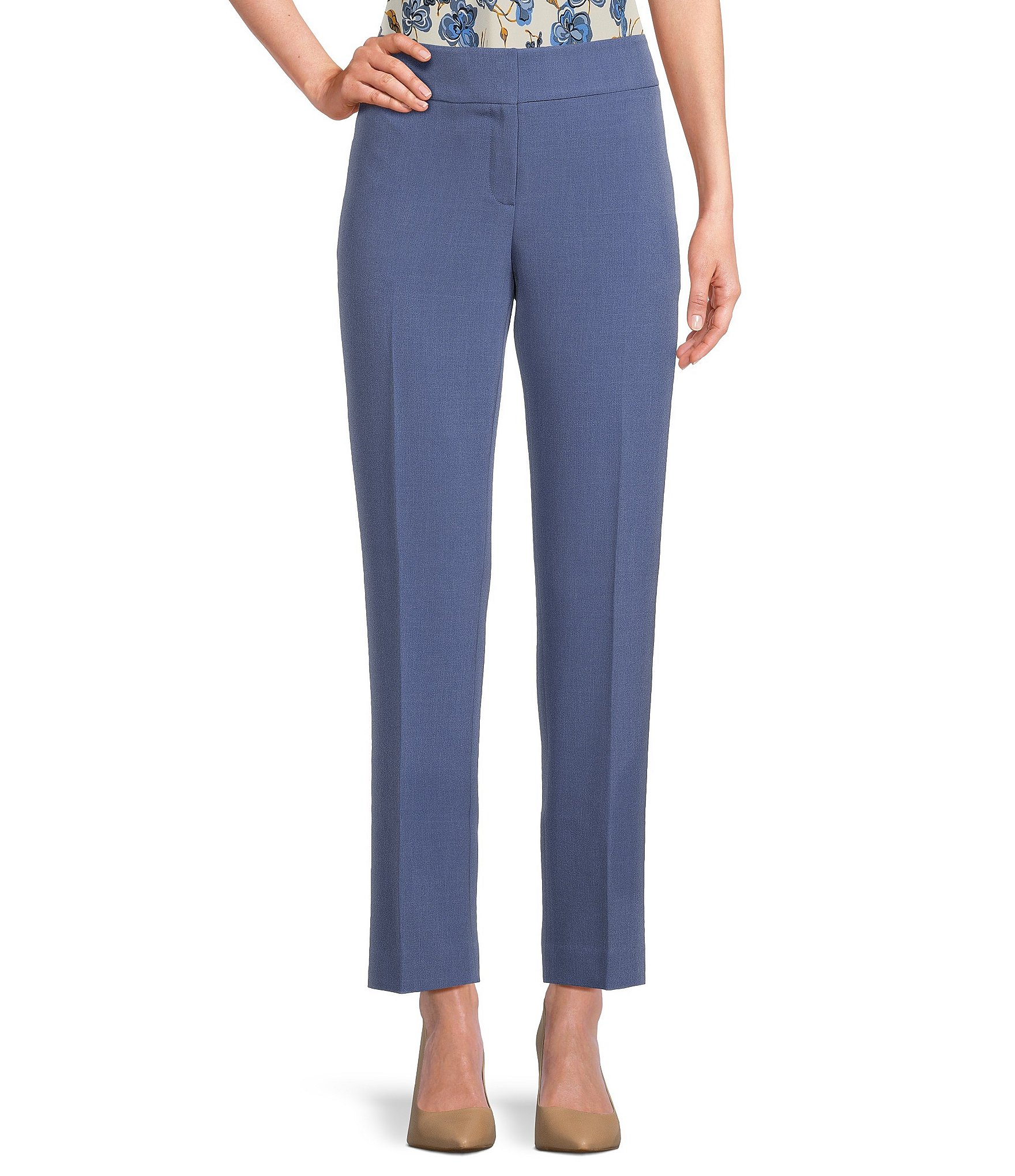 Kasper Stretch Crepe Flat Front Coordinating Slim Fit Pants | Dillard's