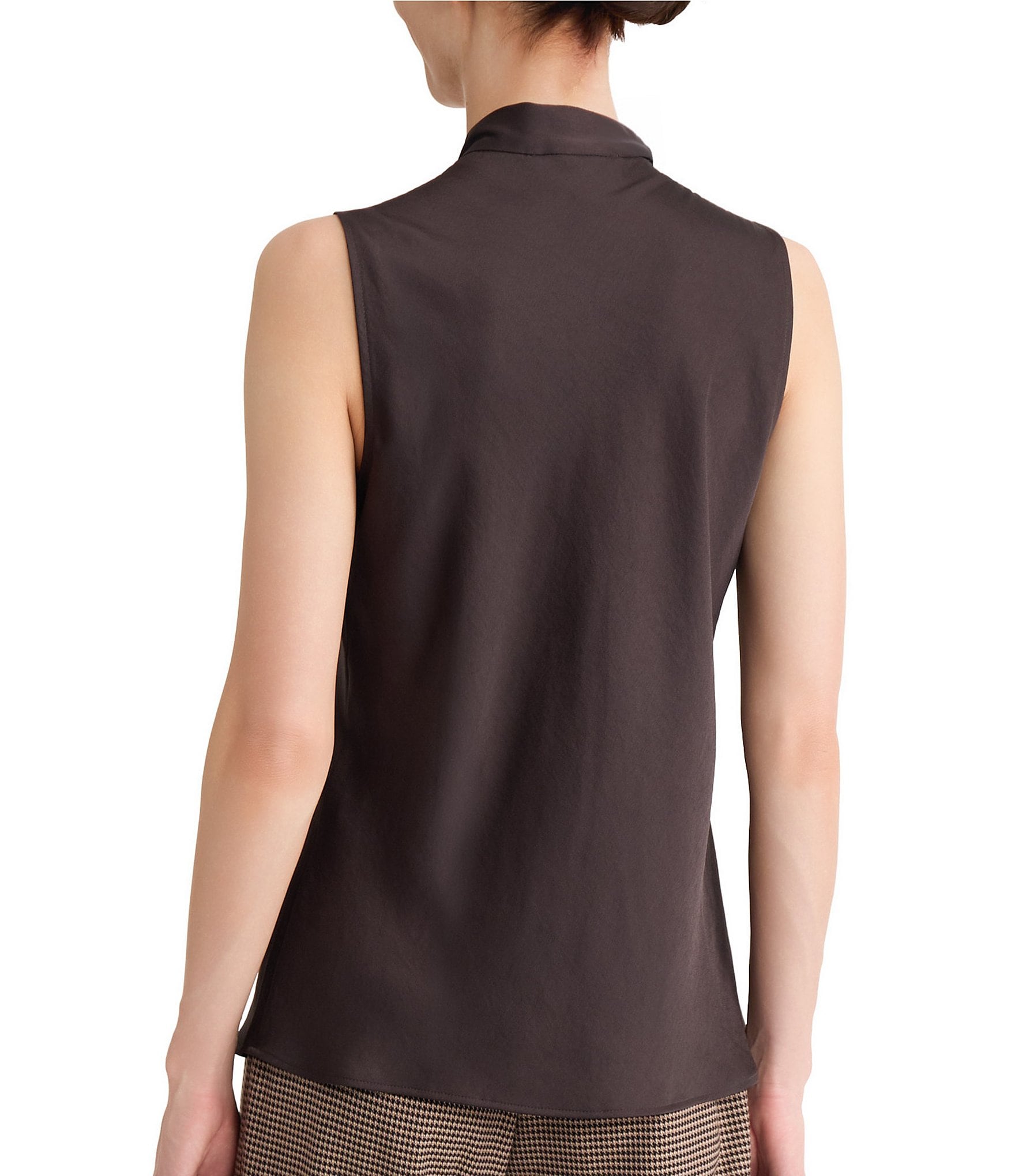 Kasper Tie Front Satin Blouse