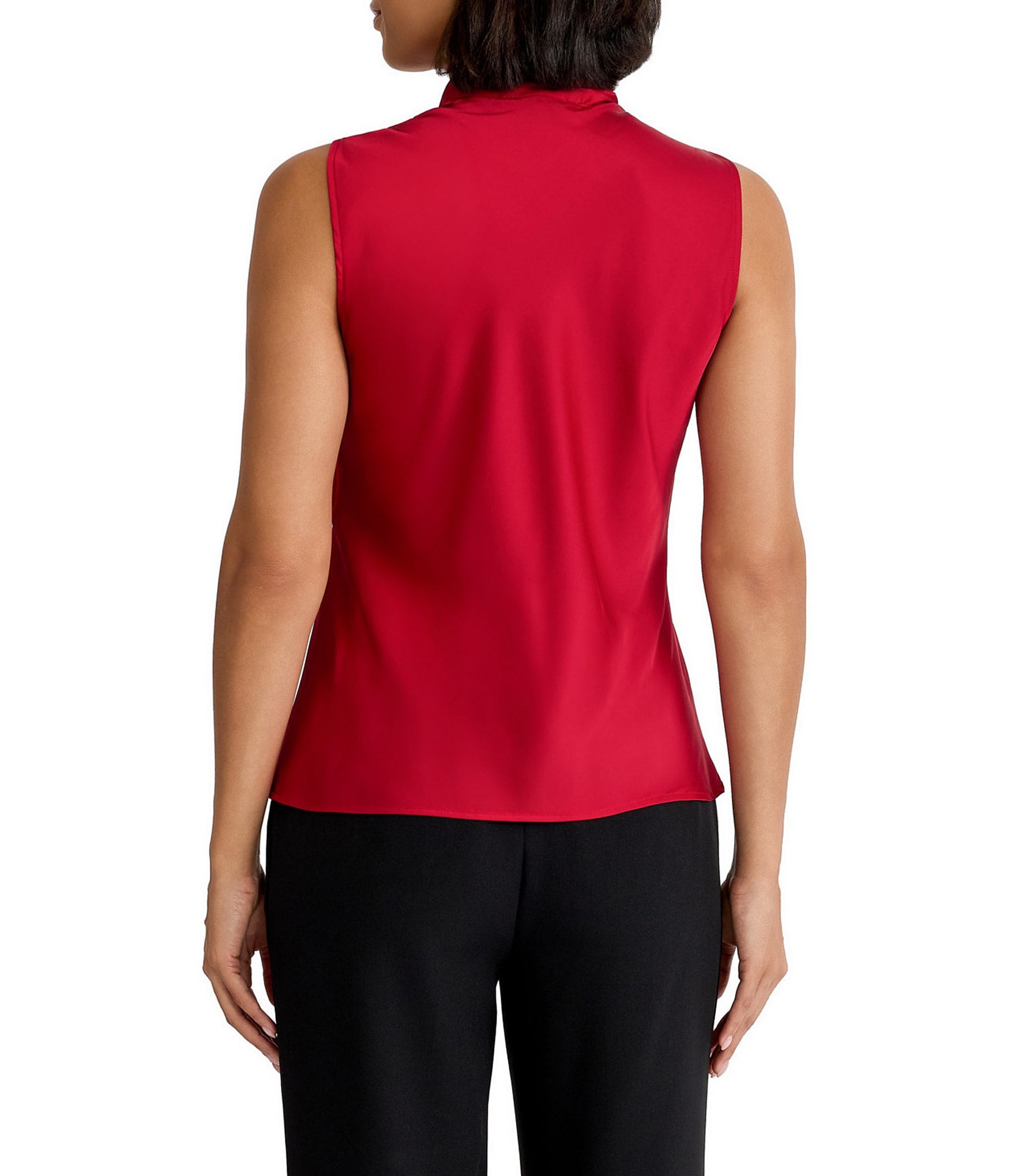 Kasper Tie Front Satin Blouse