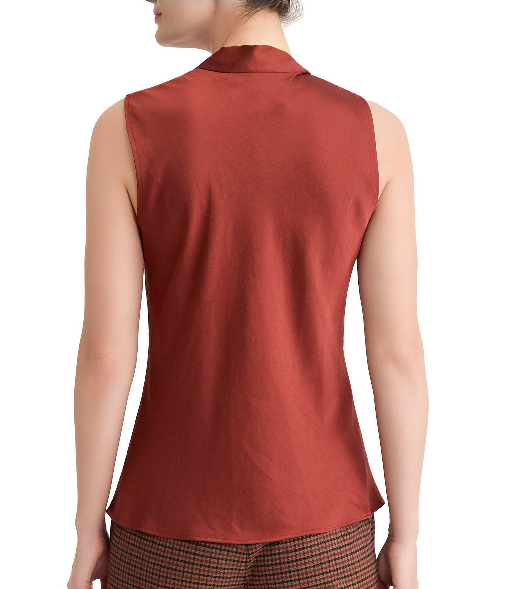 Kasper Tie Front Satin Blouse