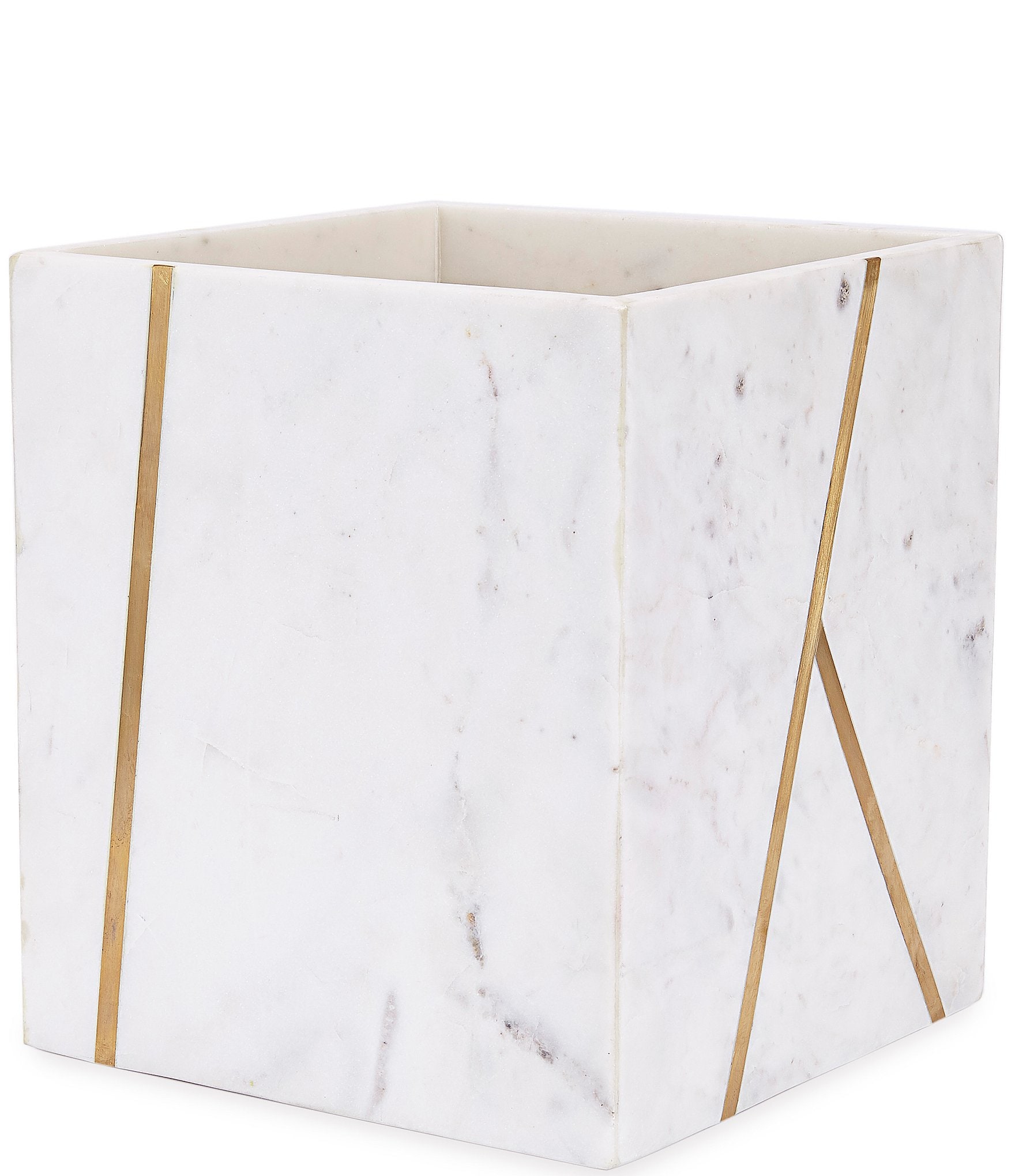 Kassatex Marble Brass Wastebasket