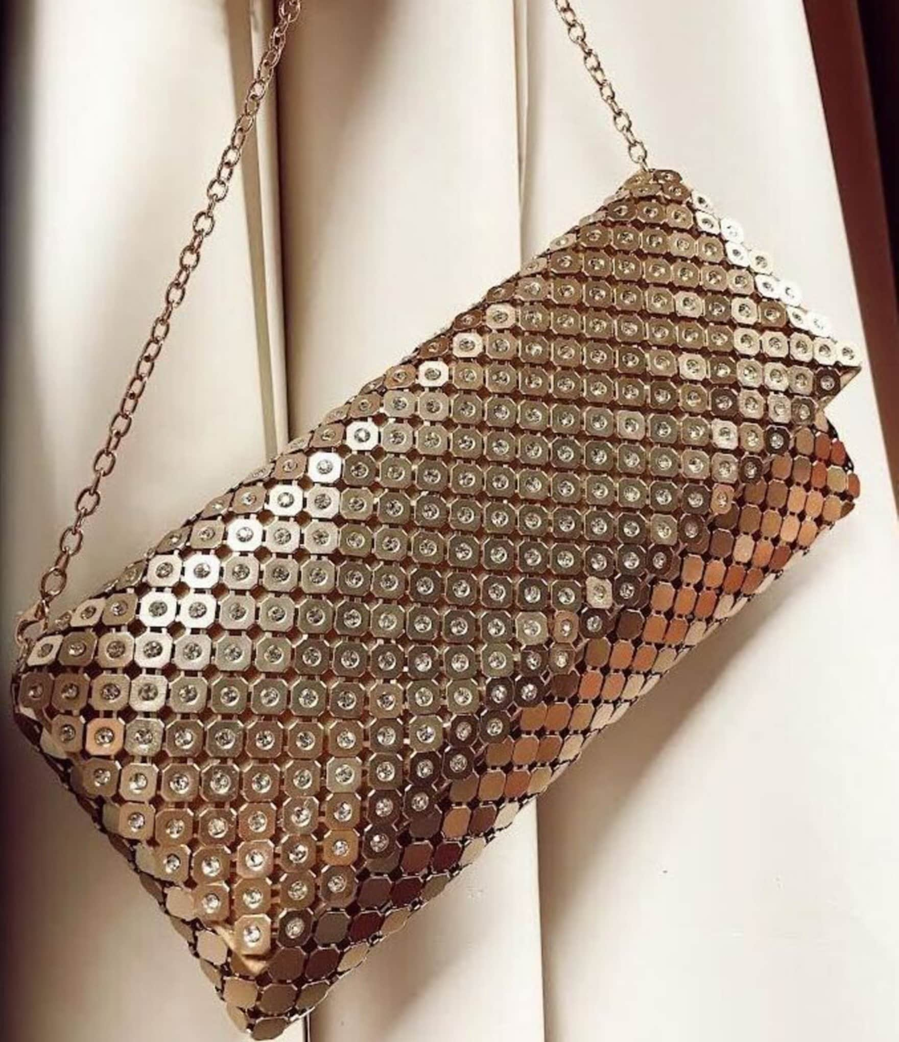 Landry Metal Mesh Crystal Clutch