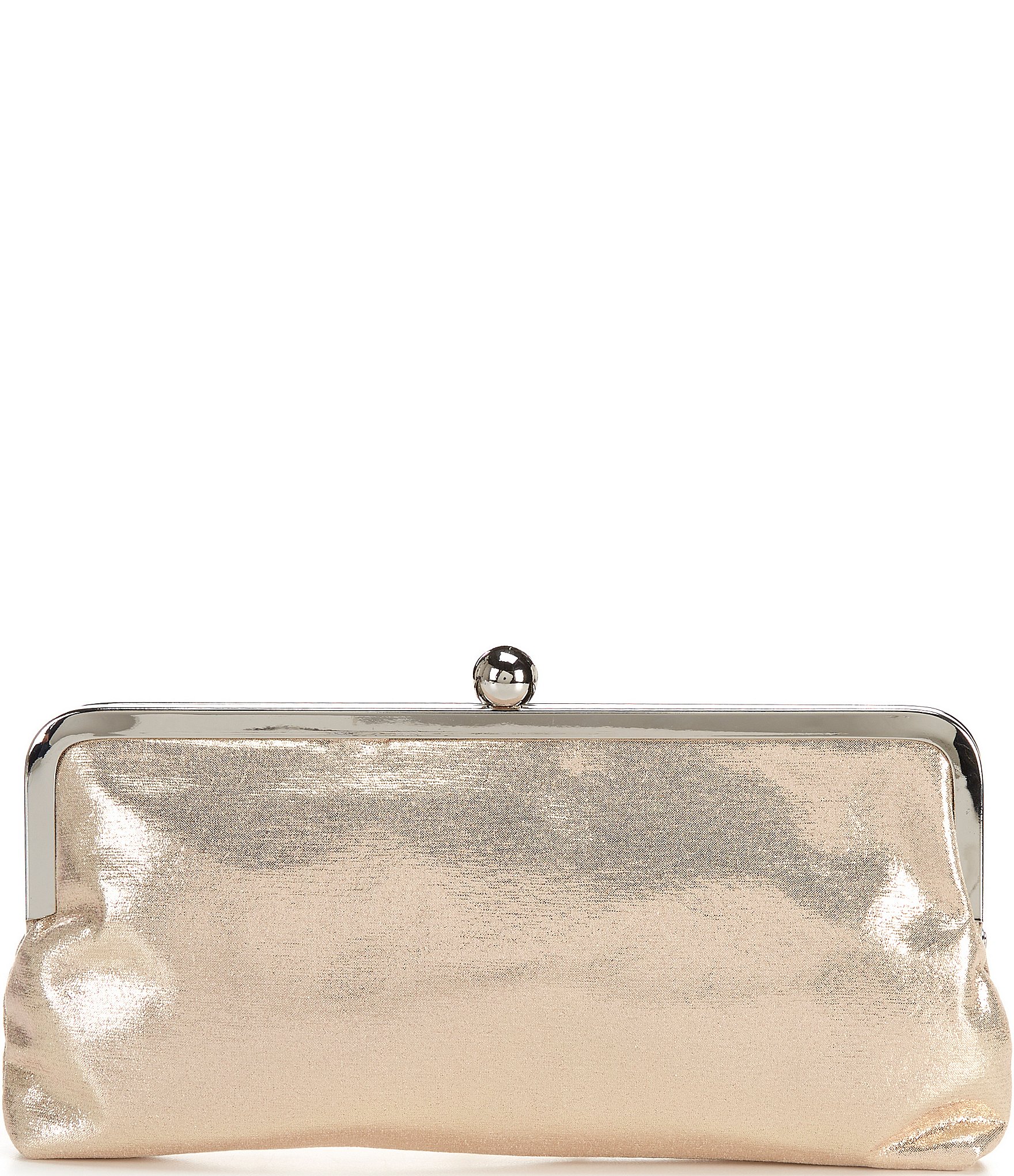 Landry Pleat Front Frame Metallic Clutch