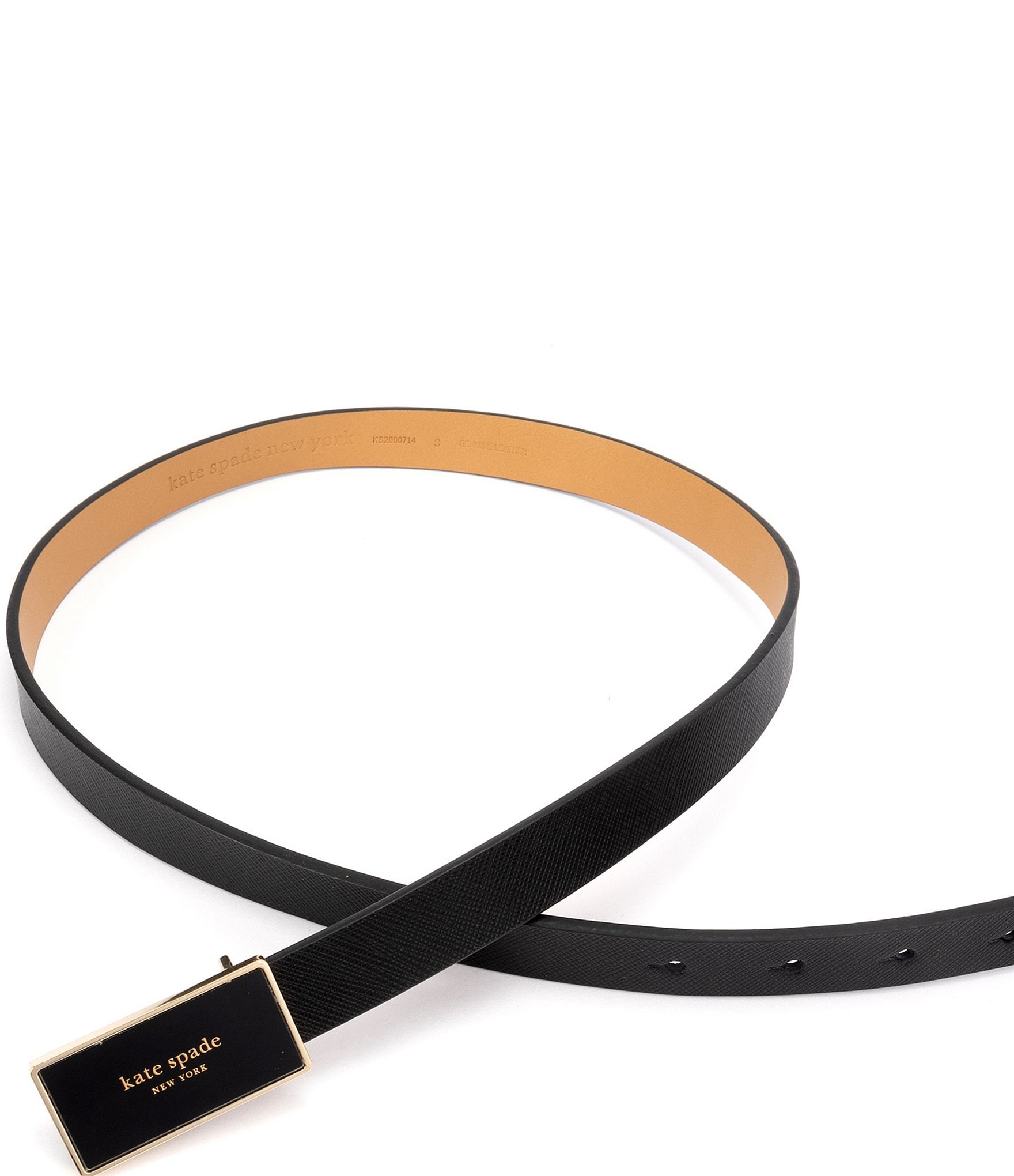 kate spade new york 0.78#double; Plaque Leather Black Belt