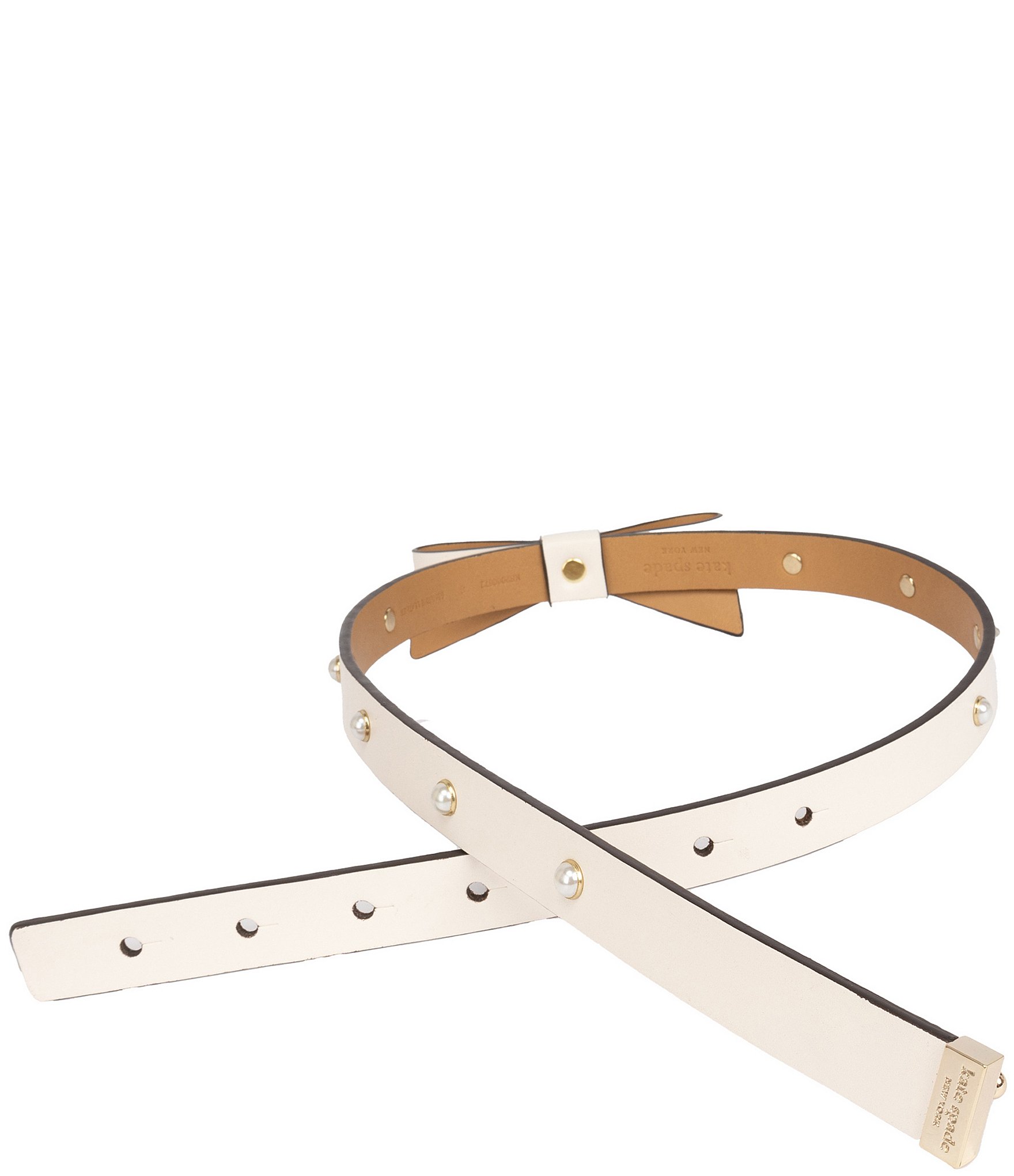 Kate Spade New York 19mm Pearl Studded Bow Belt