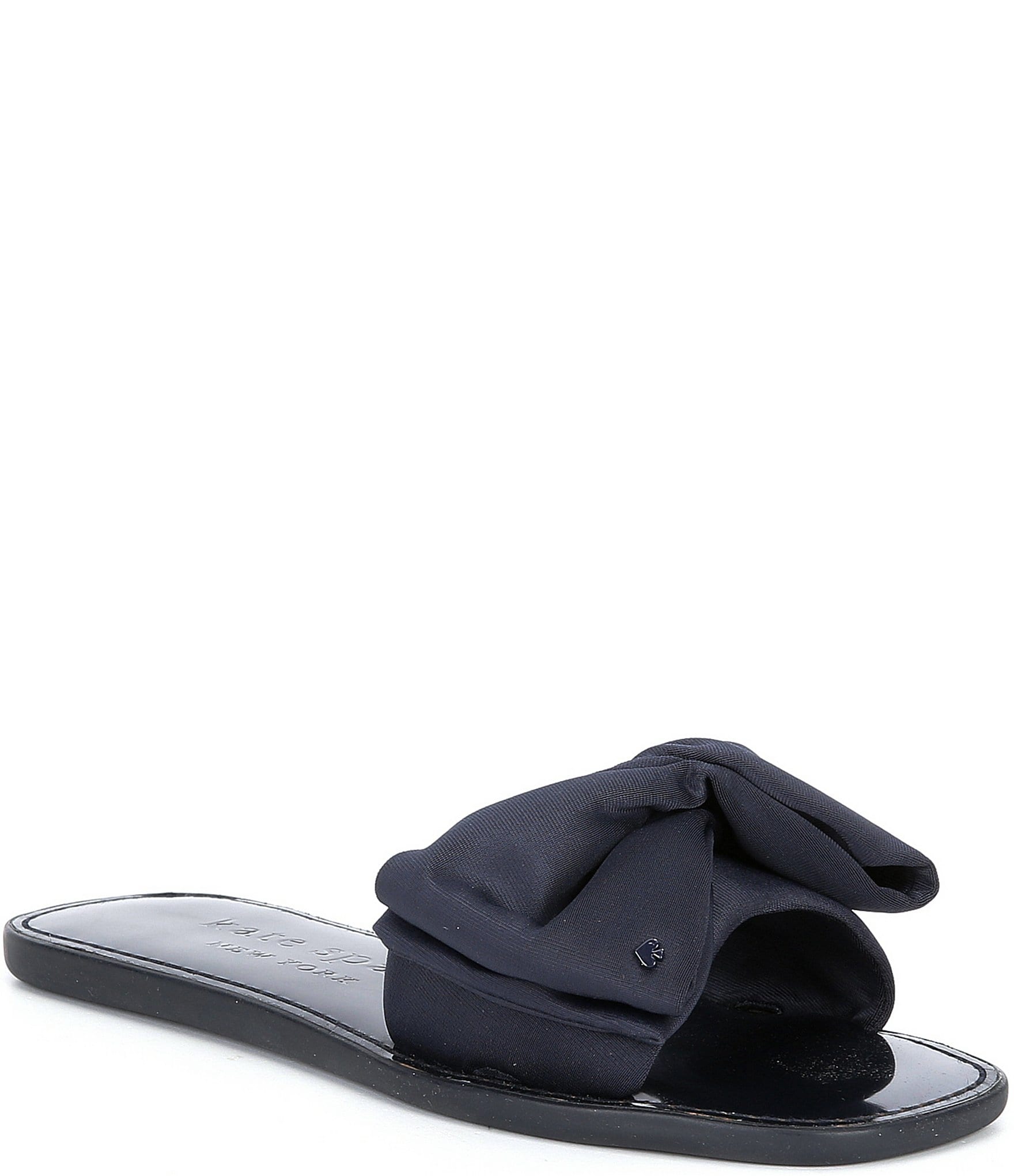 Kate Double Buckle Slider Sandals in Black