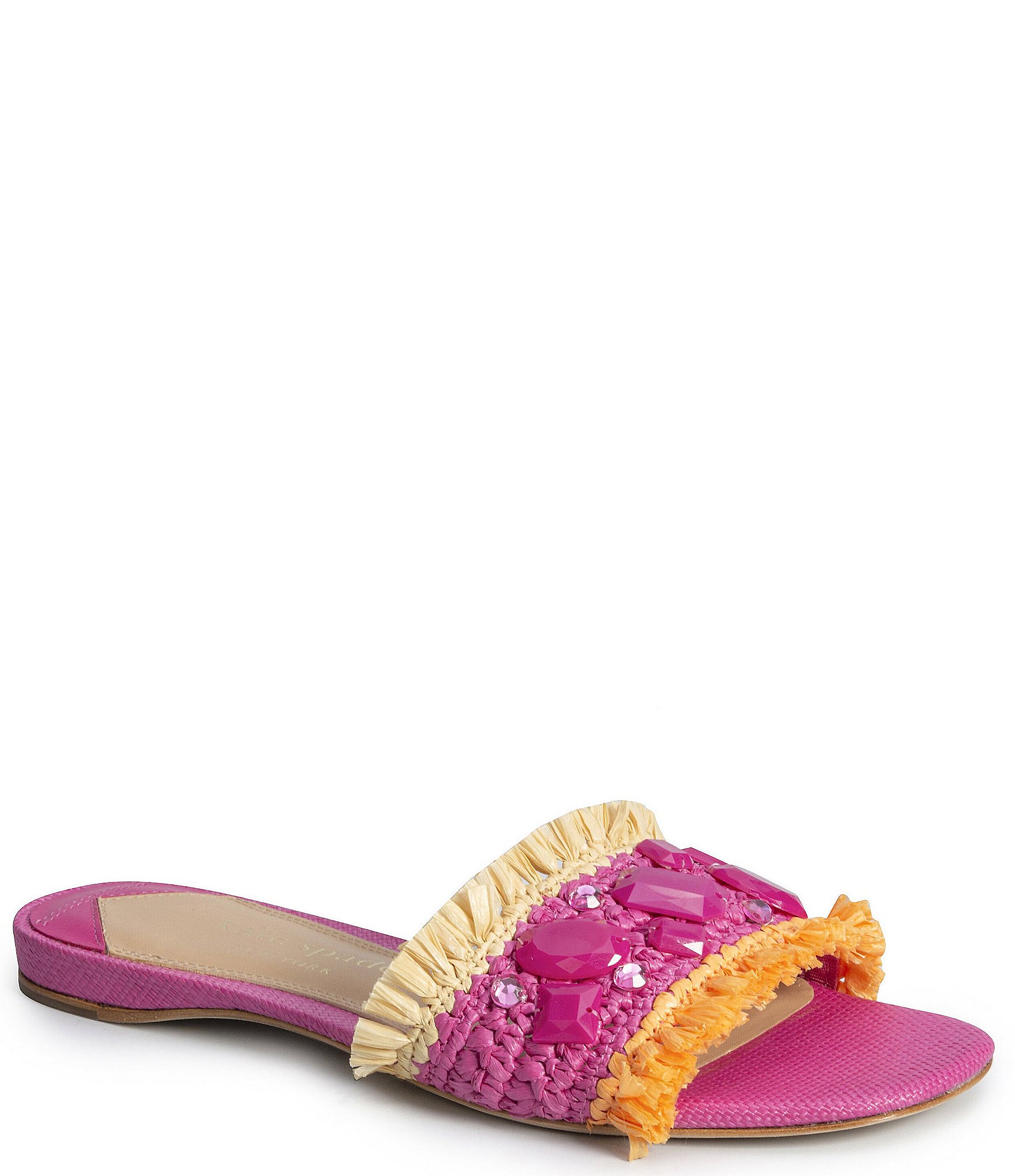 kate spade new york Bora Bora Embellished Flat Slide Sandals | Dillard's
