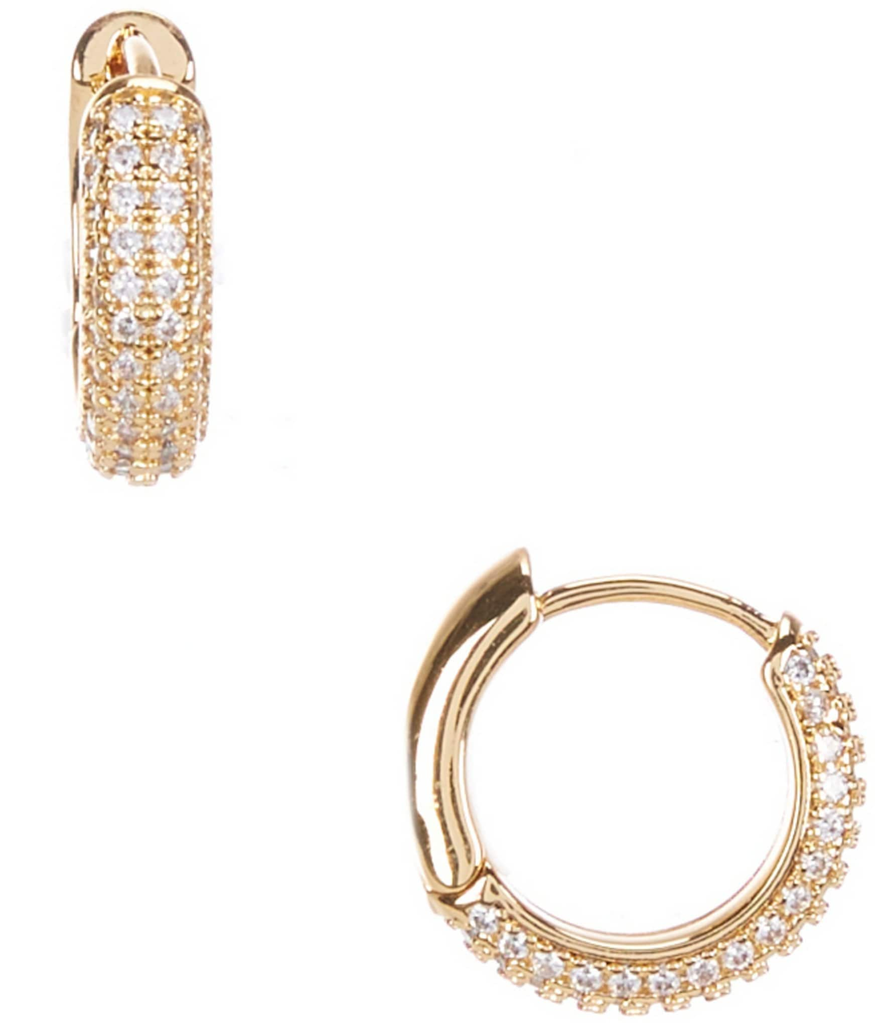 kate spade new york Brilliant Rhinestone Pave Mini Huggie Hoop Earrings