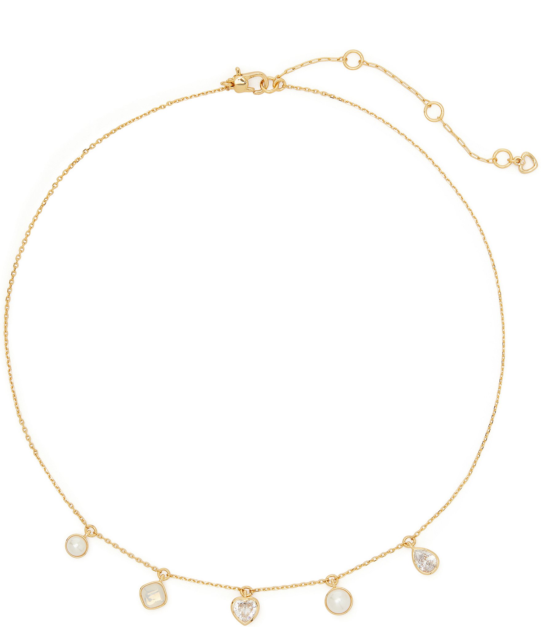 kate spade new york Bubbly Bezel Pearl and Crystal Charm Short Pendant Necklace