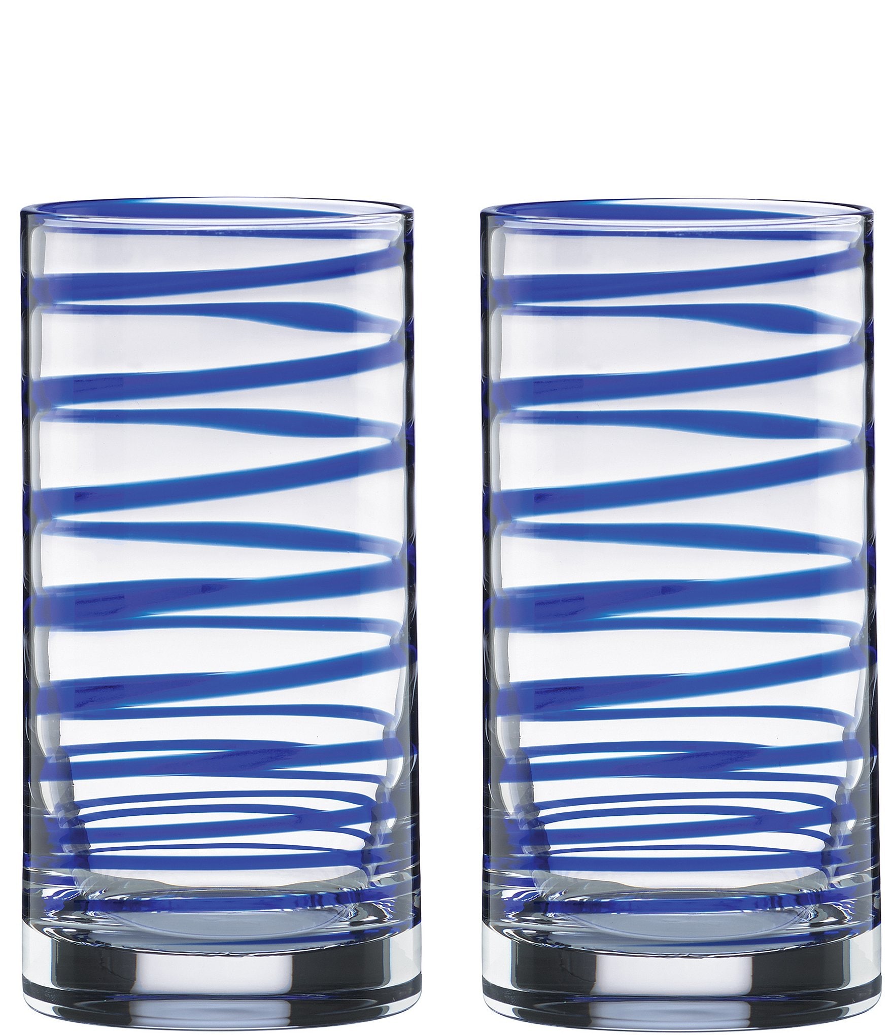 kate spade new york Charlotte Street Blue Spiral Highball Glass Pair |  Dillard's