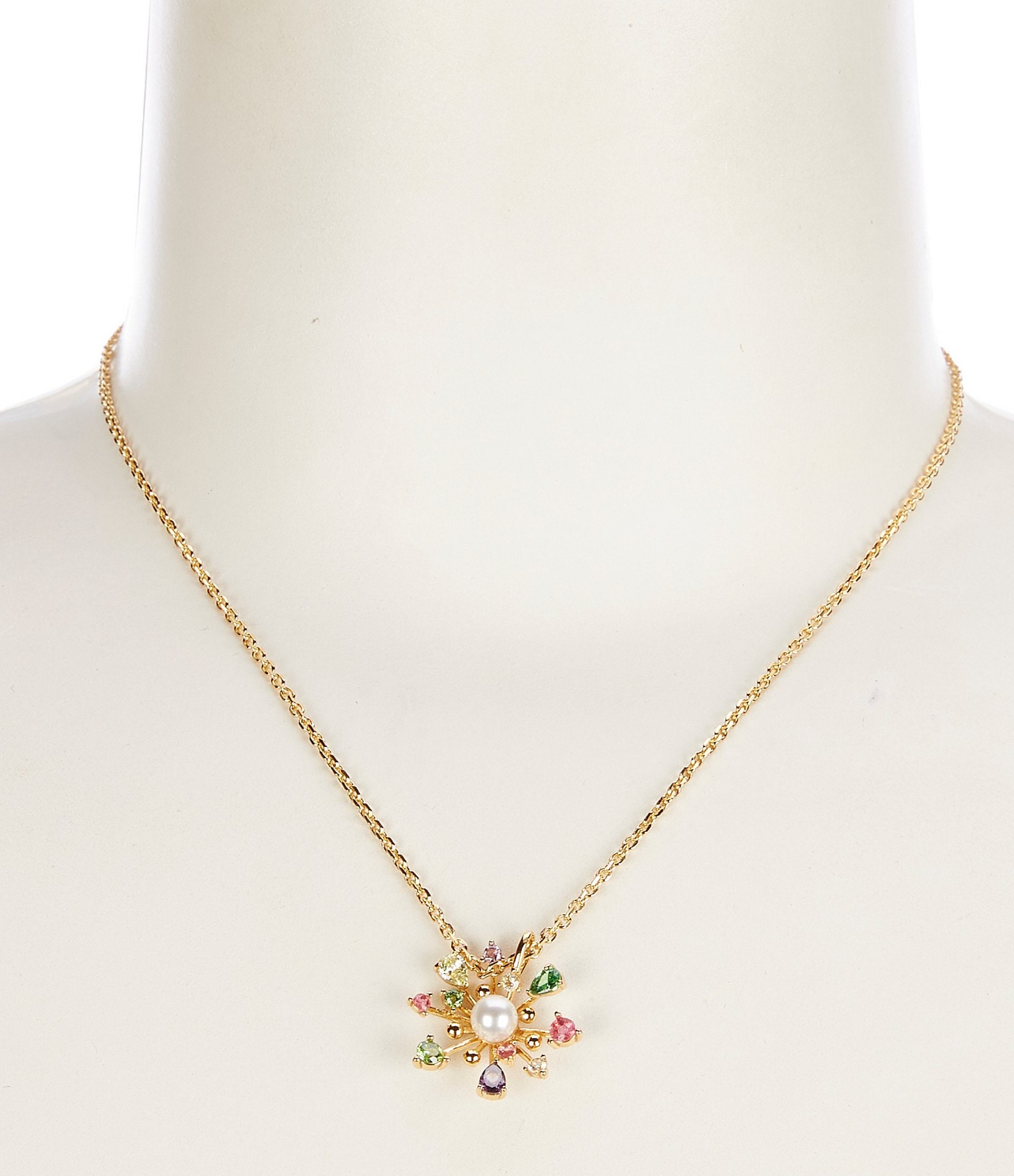 Kate spade new york Crystal Pearl Bloom In Color Mini Short Pendant Necklace The Shops at Willow Bend