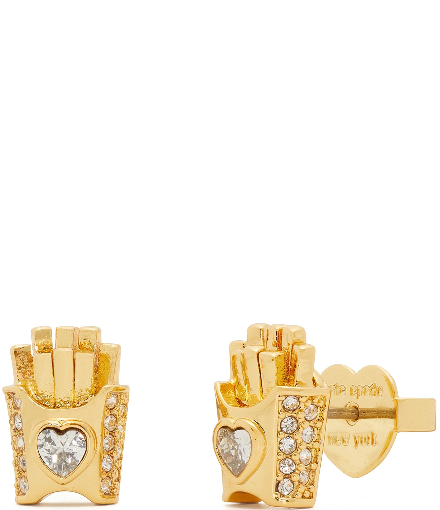 kate spade new york Crystal What A Snack Pave French Fry Stud Earrings