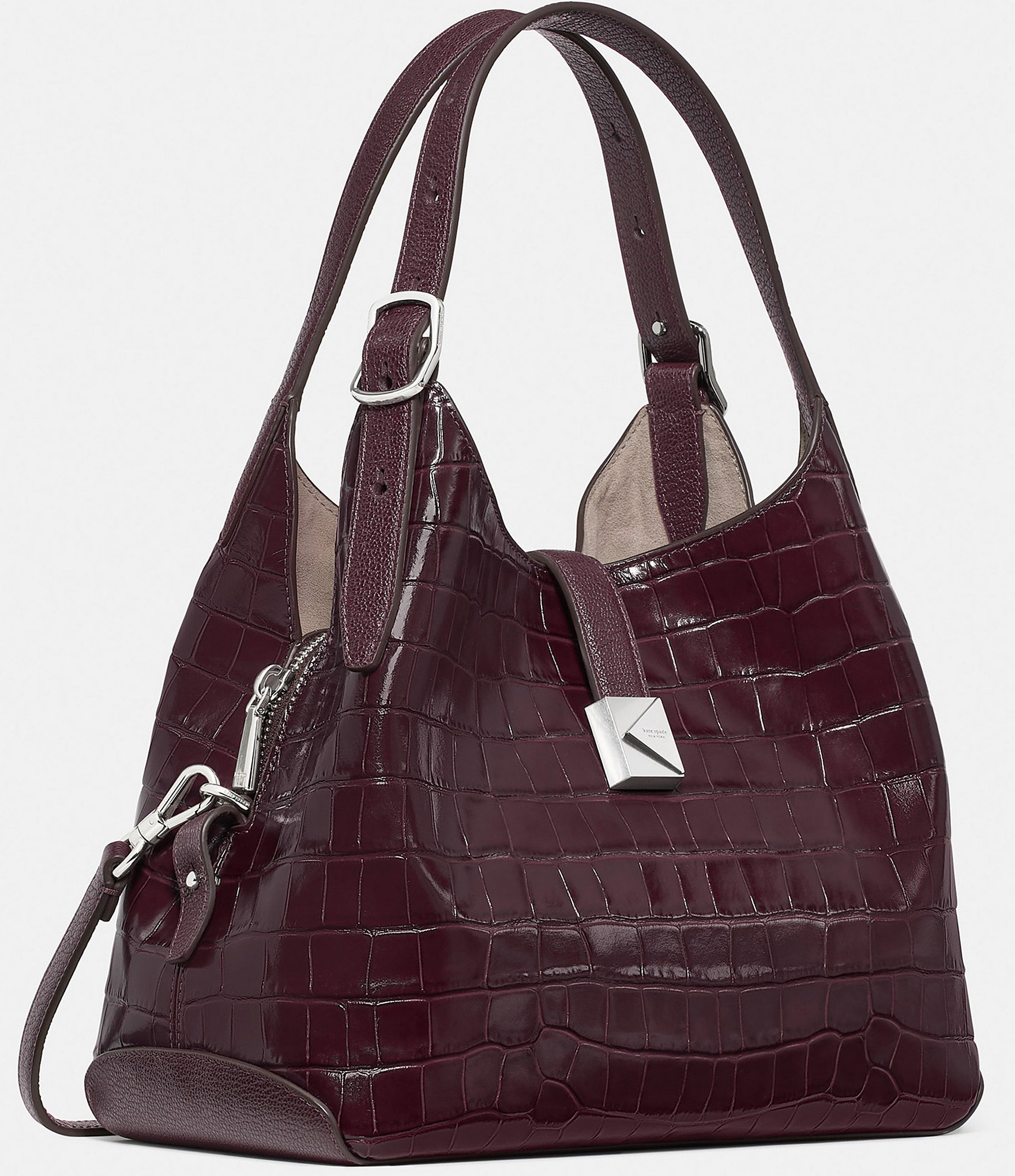 kate spade new york Deco Crocodile Embossed Crossbody Tote Bag