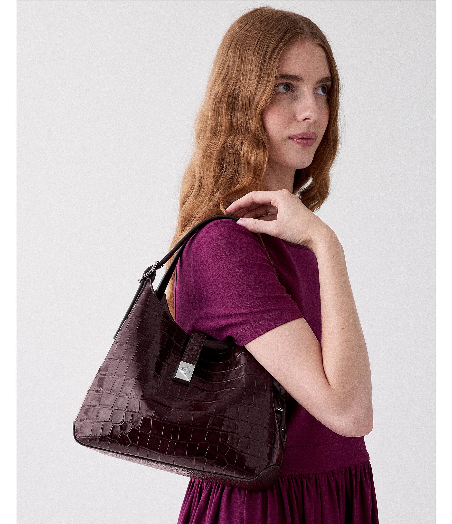 kate spade new york Deco Crocodile Embossed Crossbody Tote Bag
