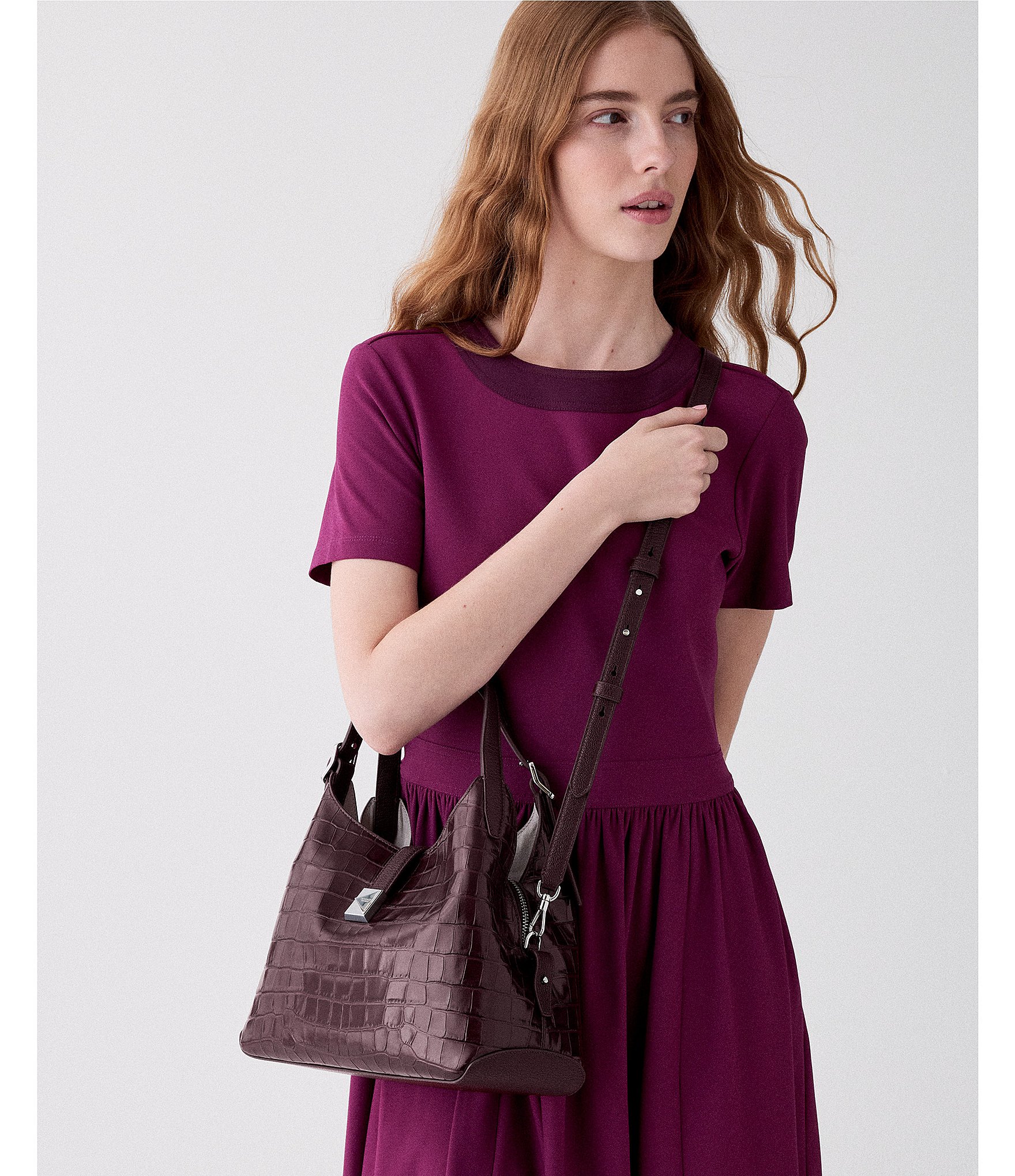 kate spade new york Deco Crocodile Embossed Crossbody Tote Bag
