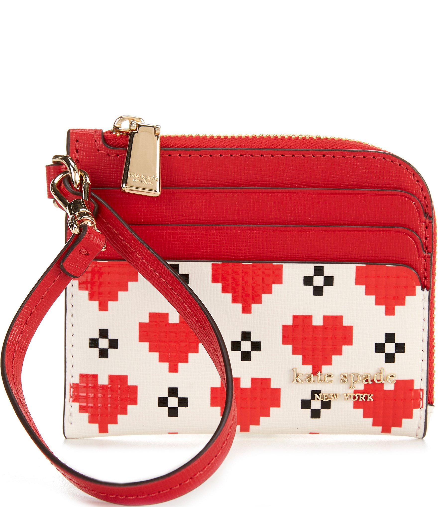 kate spade new york Devin Pixel Hearts Embossed Saffiano
