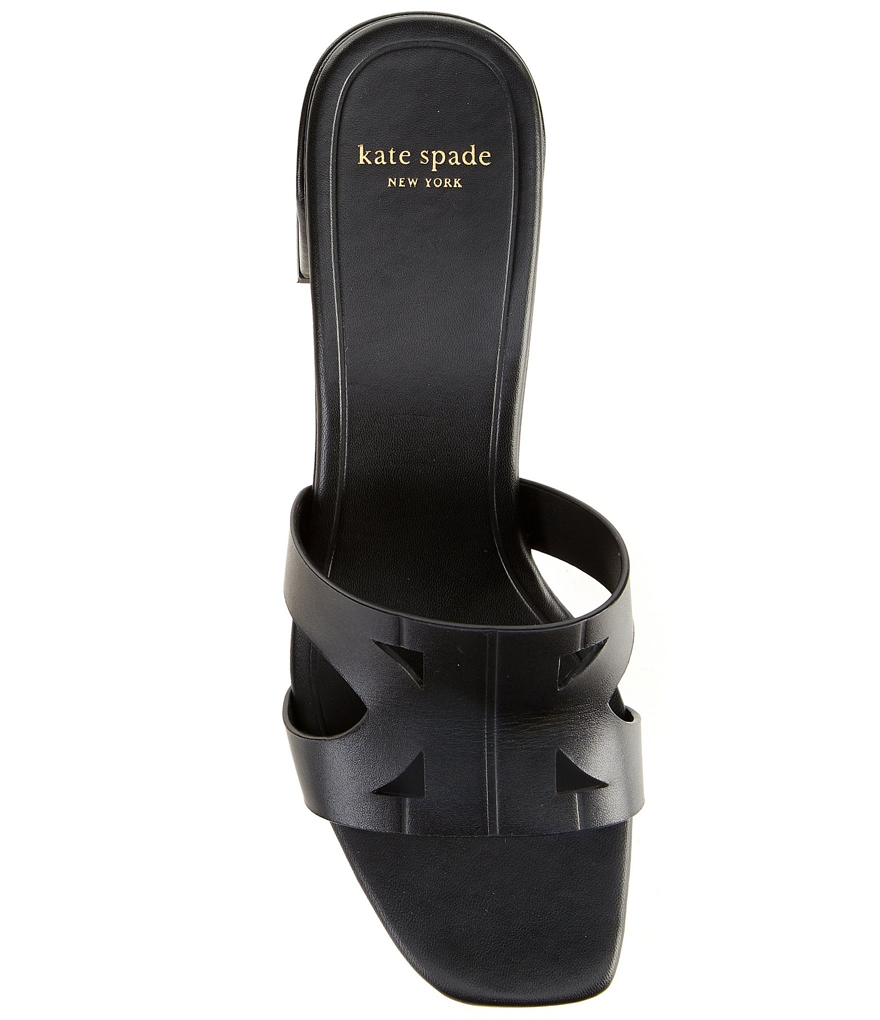 kate spade new york Duo Leather Logo Block Heel Slide Sandals