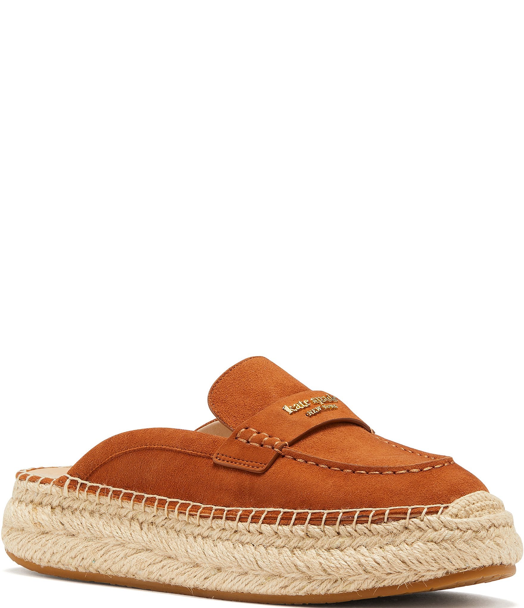 kate spade new york Eastwell Suede Espadrille Platform Loafer Mules ...