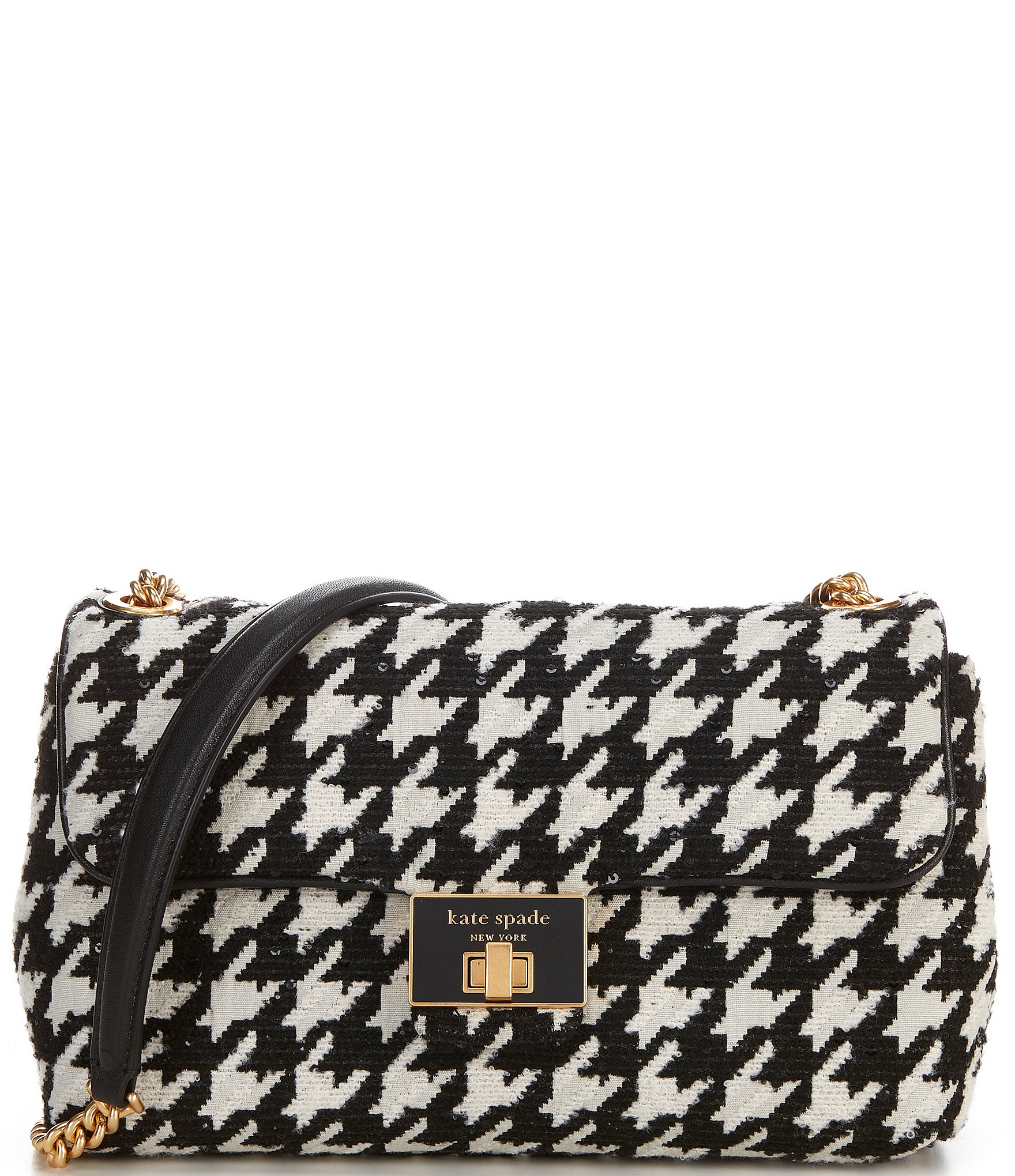 Kate Spade New York Morgan Painterly Houndstooth Embossed Saffiano Leather  Small Slim Bifold Wallet