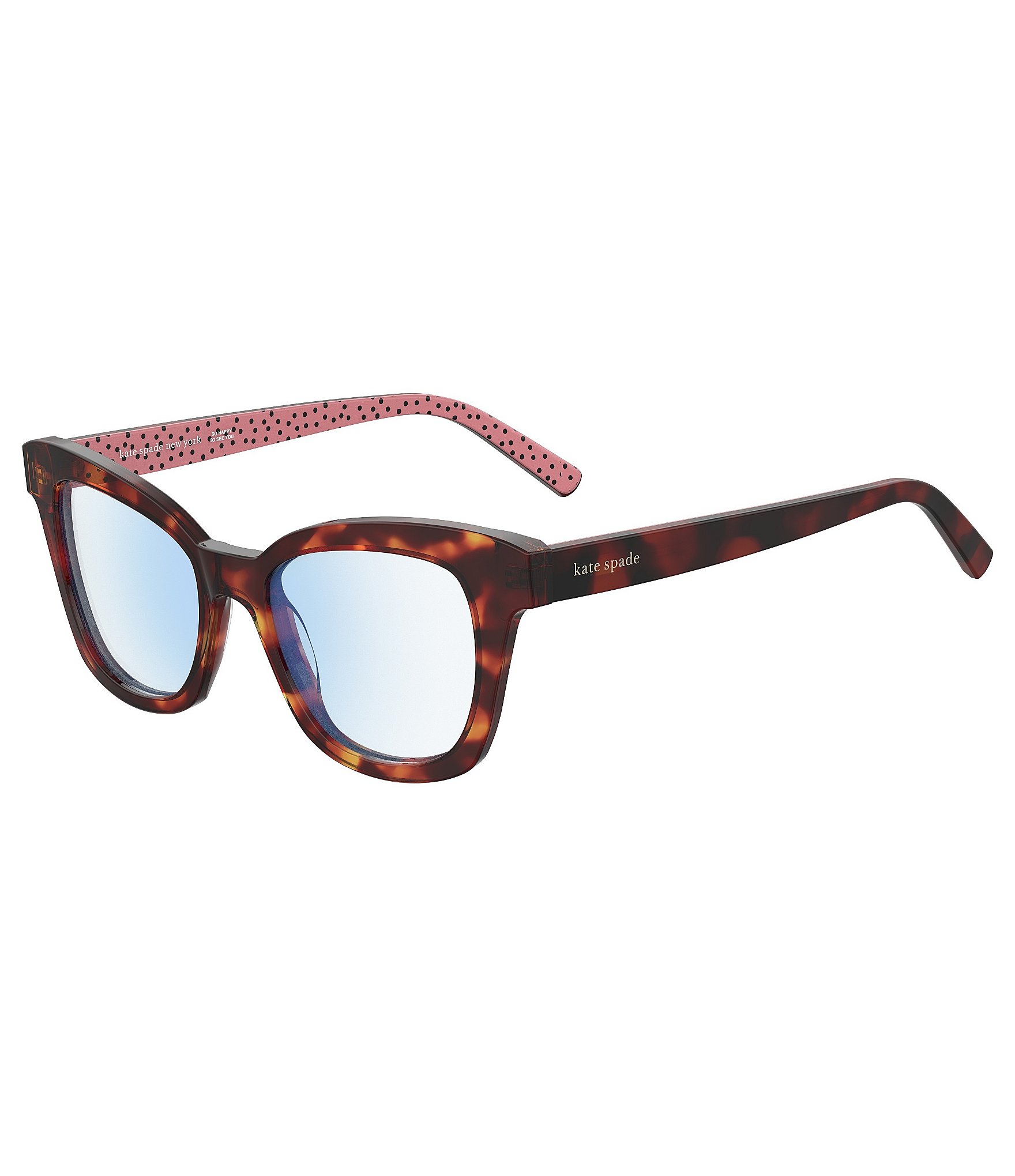 Kate Spade New York Frazer Square Dark Havana Reader Glasses Dillard S