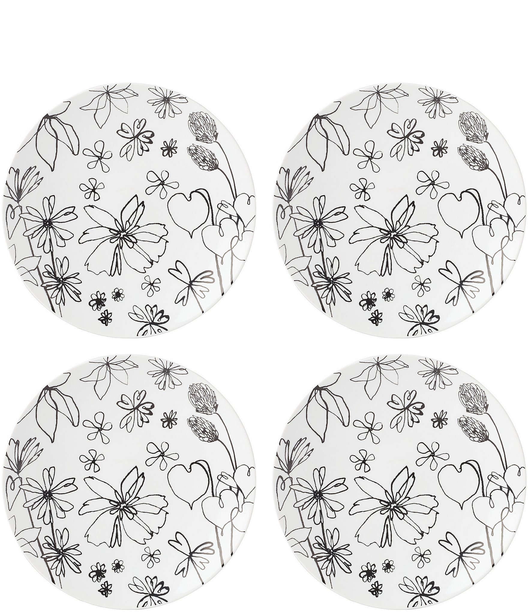 kate spade new york Garden Doodle Accent Plates, Set of 4 | Dillard's