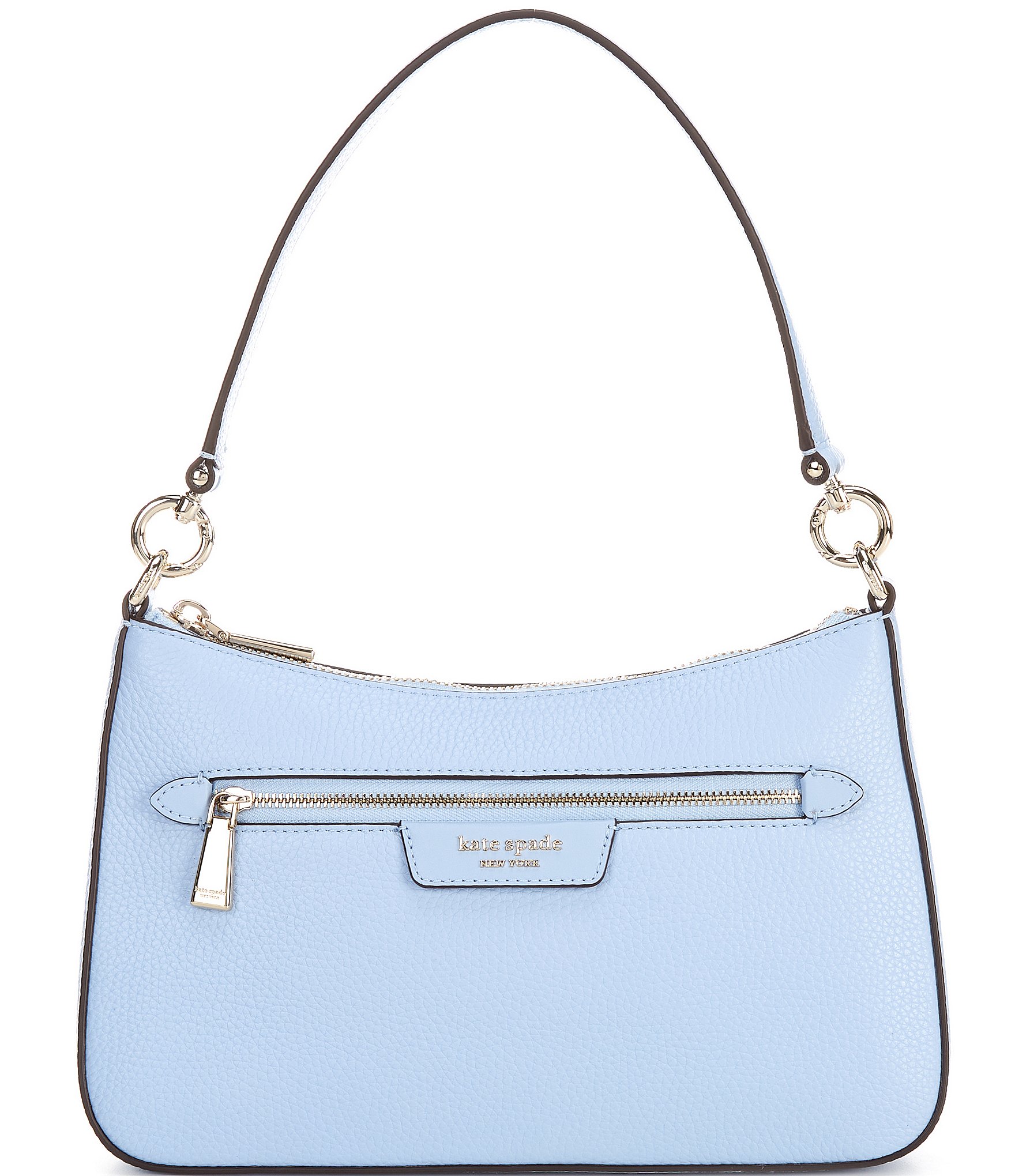 kate spade light blue handbag purse and light blue wristlet with pink  flowers | eBay