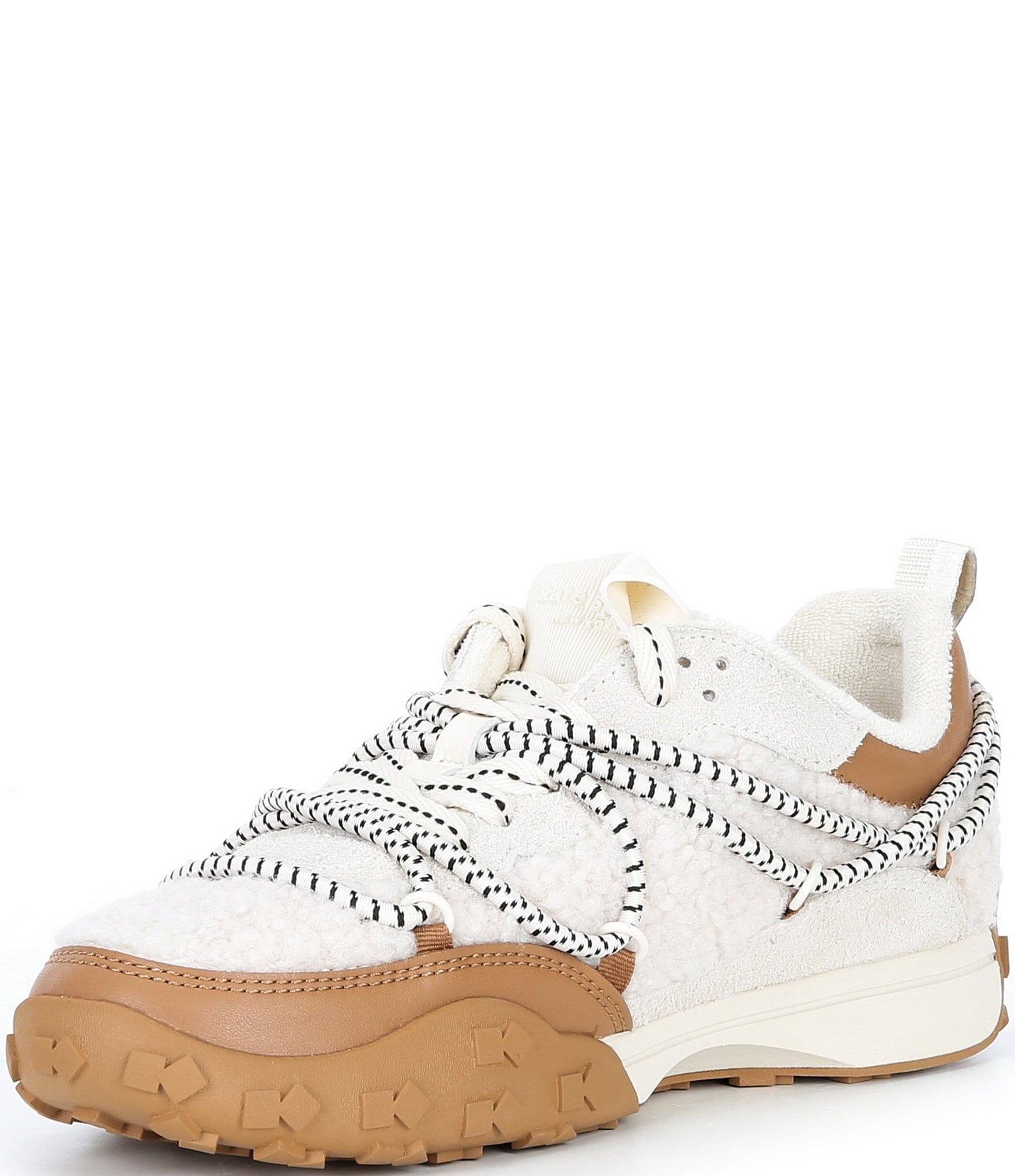 kate spade new york K As In Kate Faux Shearling and Leather Runner Sneakers